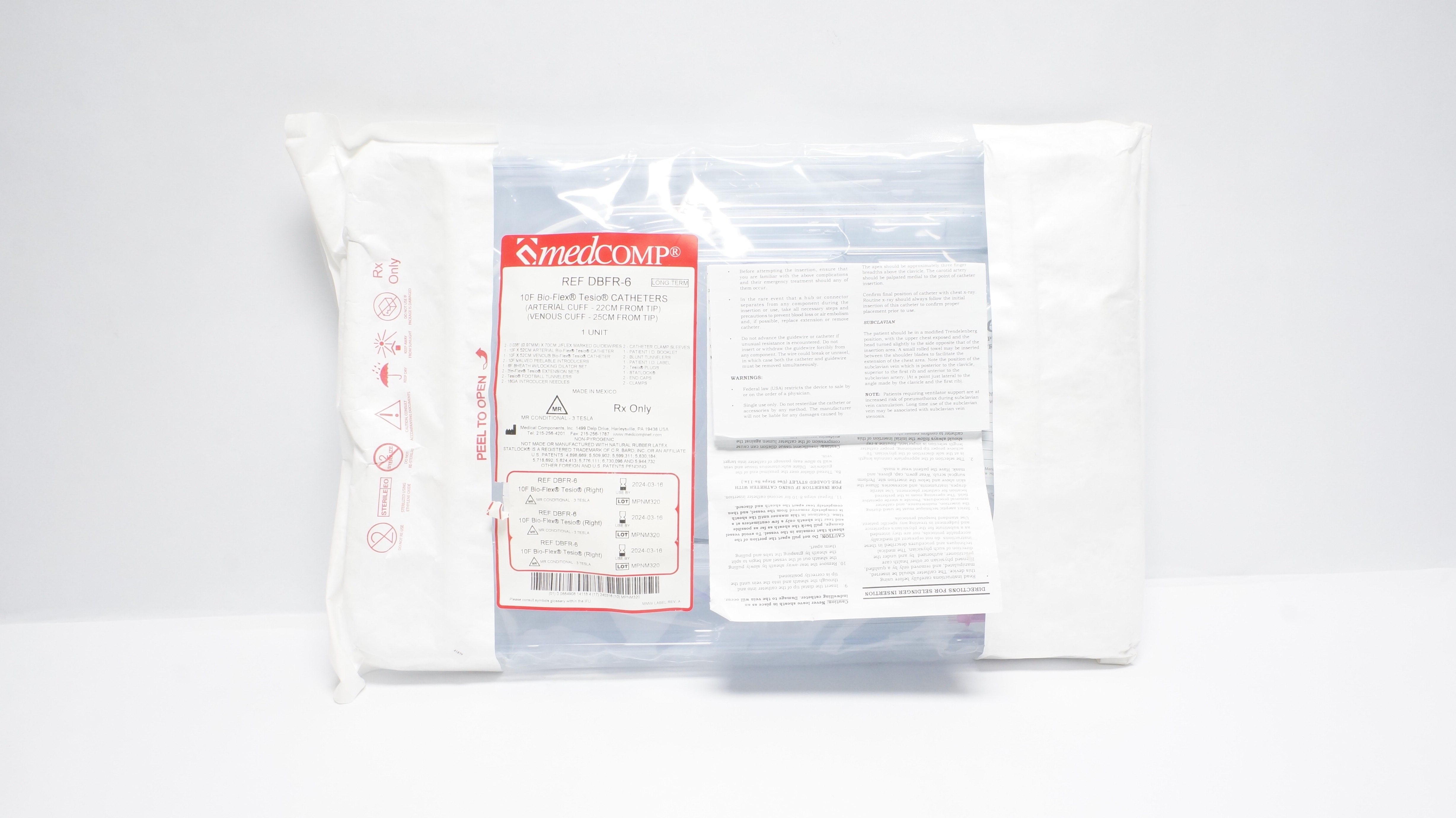 Medical Components DBFR-6 Bio-FLex Tesio Cath. 10F (x)