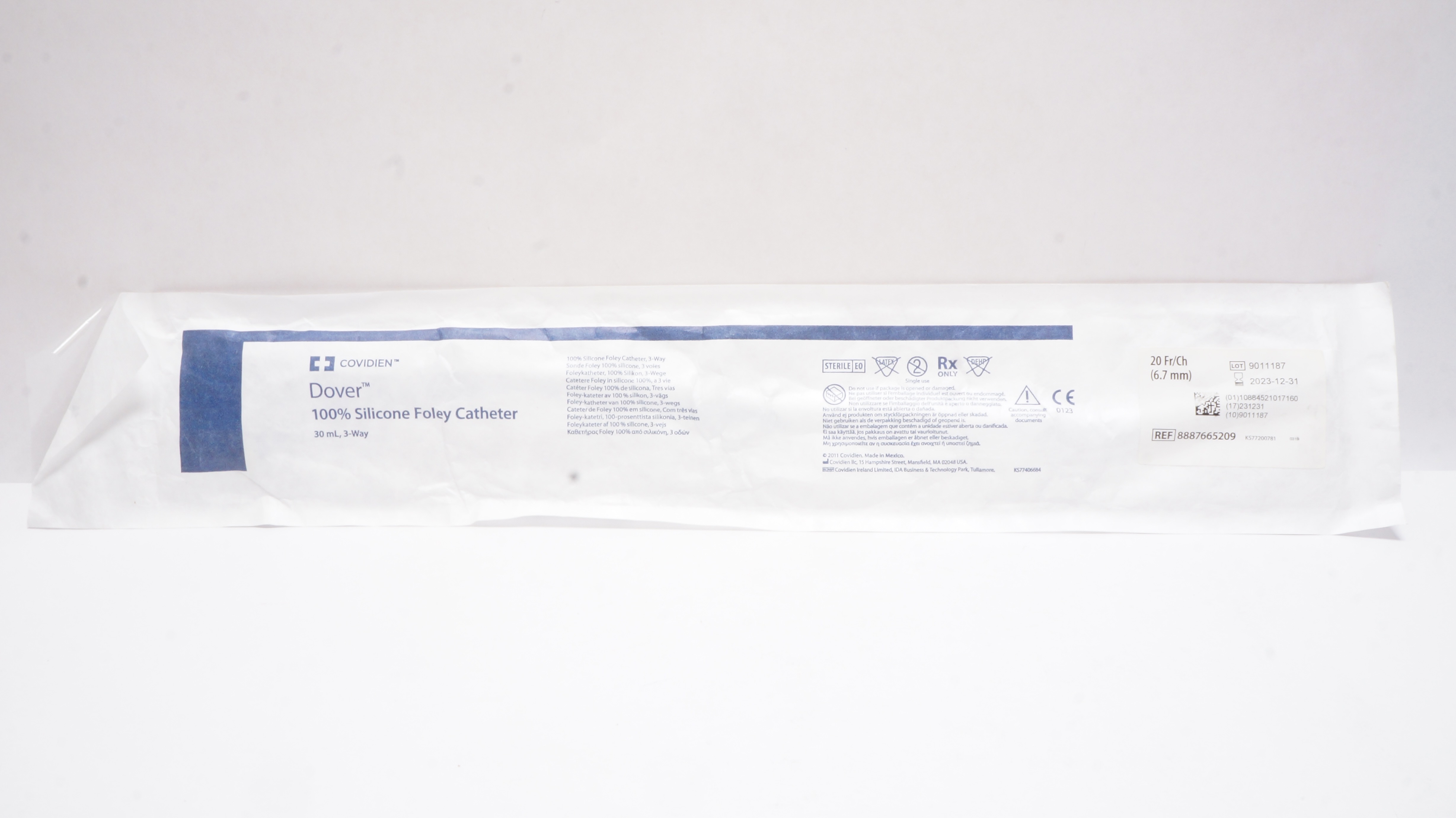 Covidien 8887665209 Dover 100% Silicone Foley Cath. 30ml, 3-Way 20Fr/Ch (x)