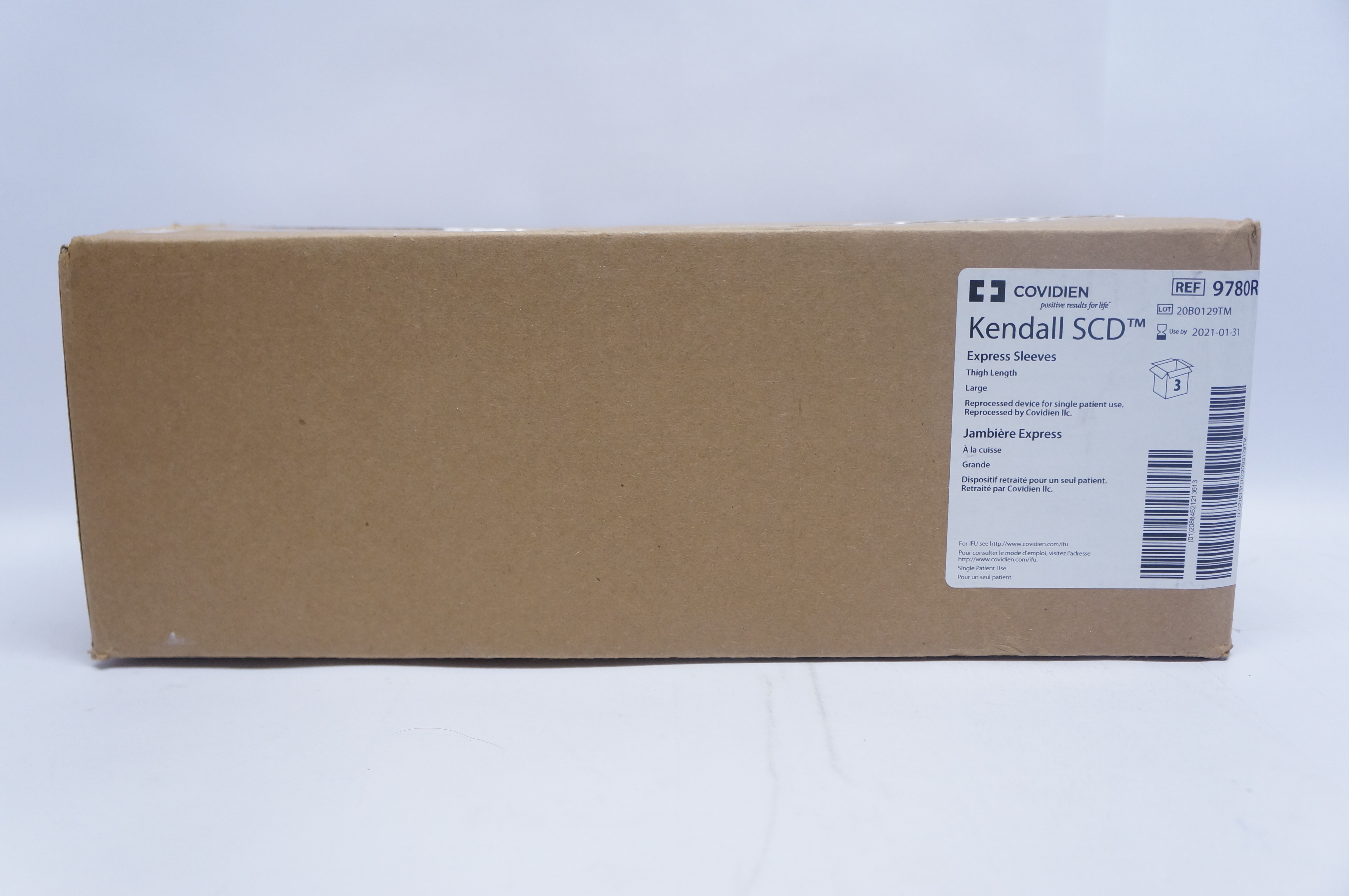 Covidien 9780R Kendall SCD Express Sleeves Large - Box of 3