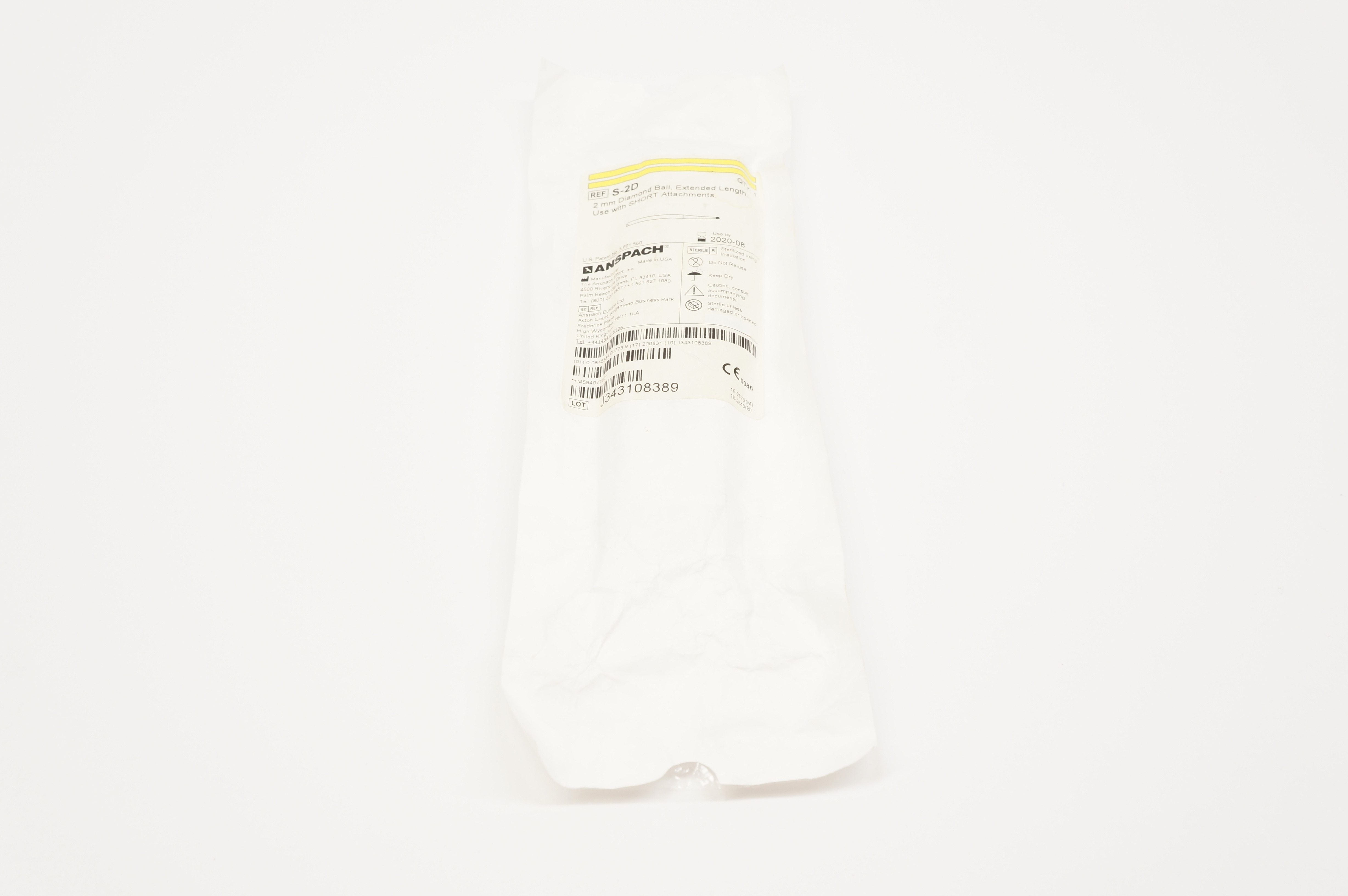 Anspach S-2D 2mm Diamond Ball, Extended Length (x)