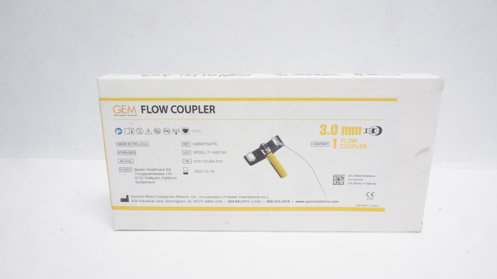 GEM GEM2754-FC Flow Coupler 3.0 mm Surgical Instrument