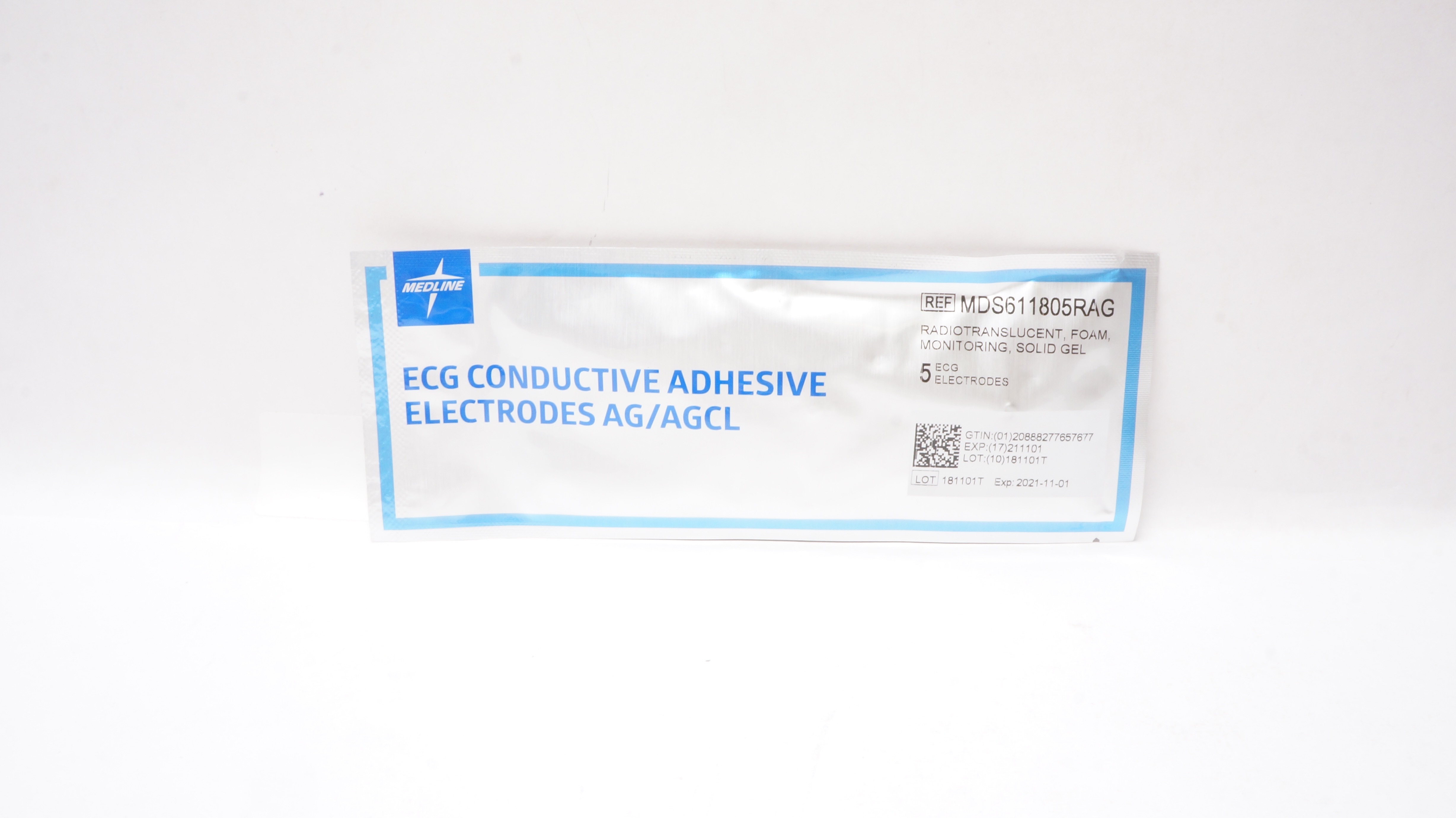 Medline MDS611805RAG ECG Conductive Adhesive Electrodes AG/AGCL- Pack of 5 (x)