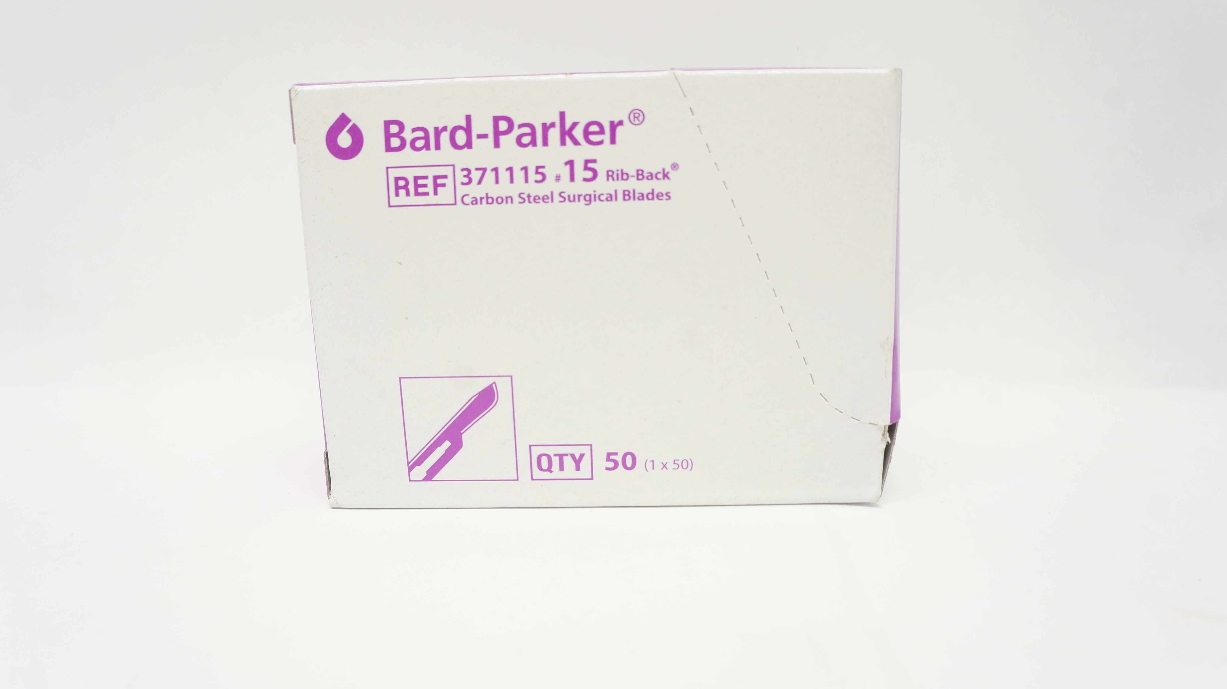 Aspen 371115 Bard-Parker Rib-Back Carbon Steel Surgical Blades #15 - Box of 50