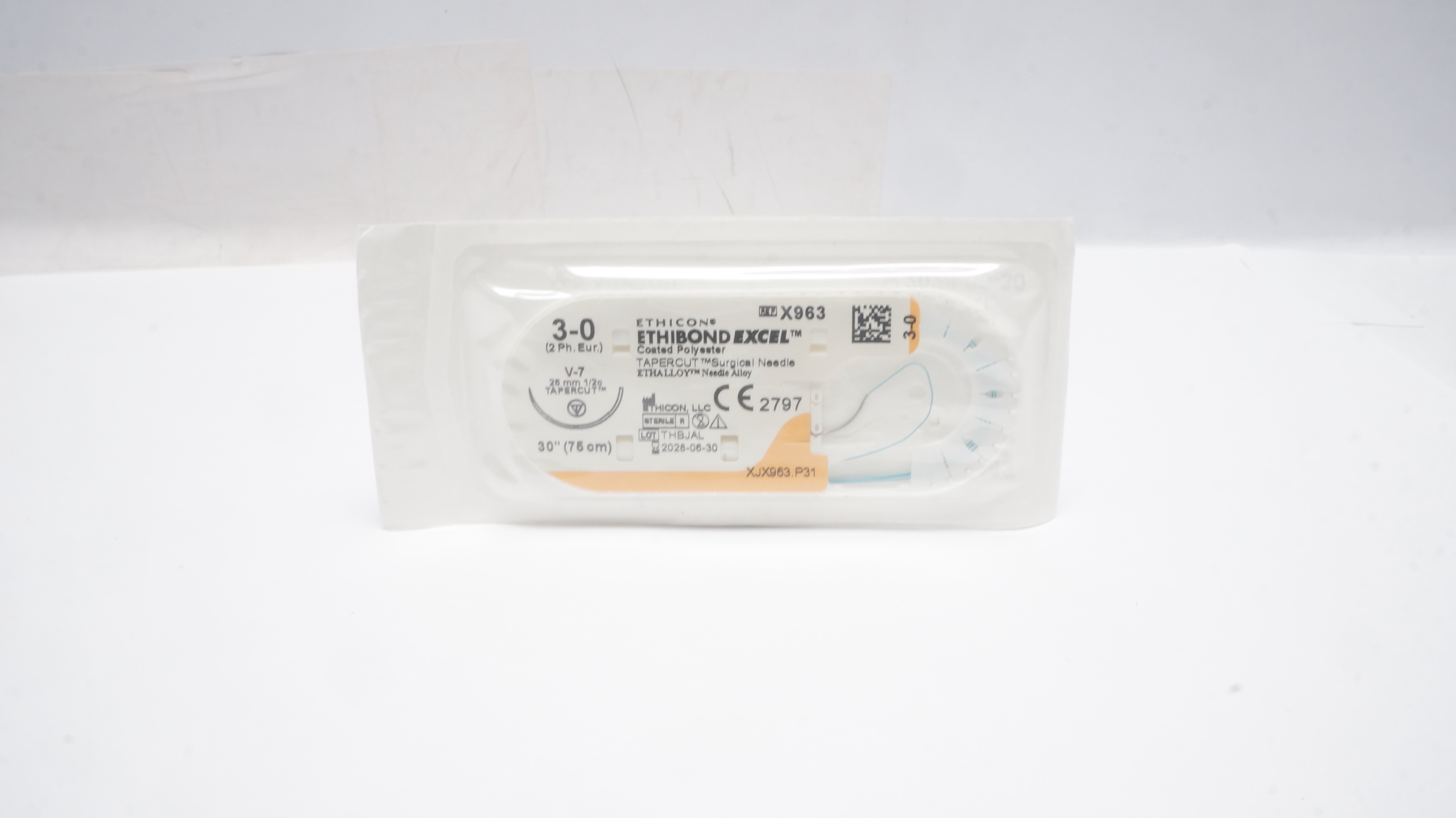 Ethicon X963 3-0 ETHIBOND EXCEL V-7 26mm 1/2c Taperpoint 30inch