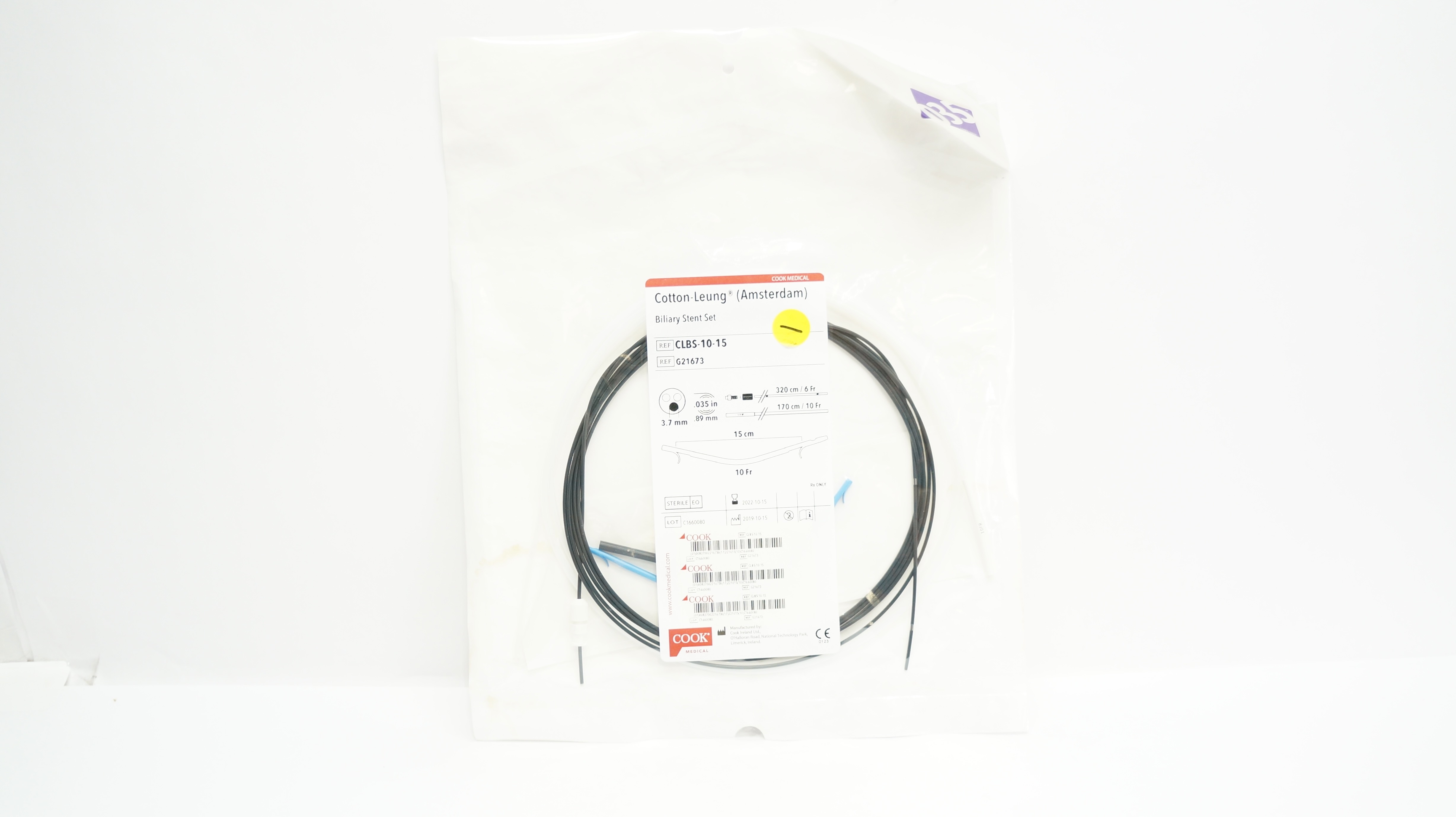 Cook Medical G21673 Cotton-Leung Biliary Stent Set 15cm x 10Fr  (x)
