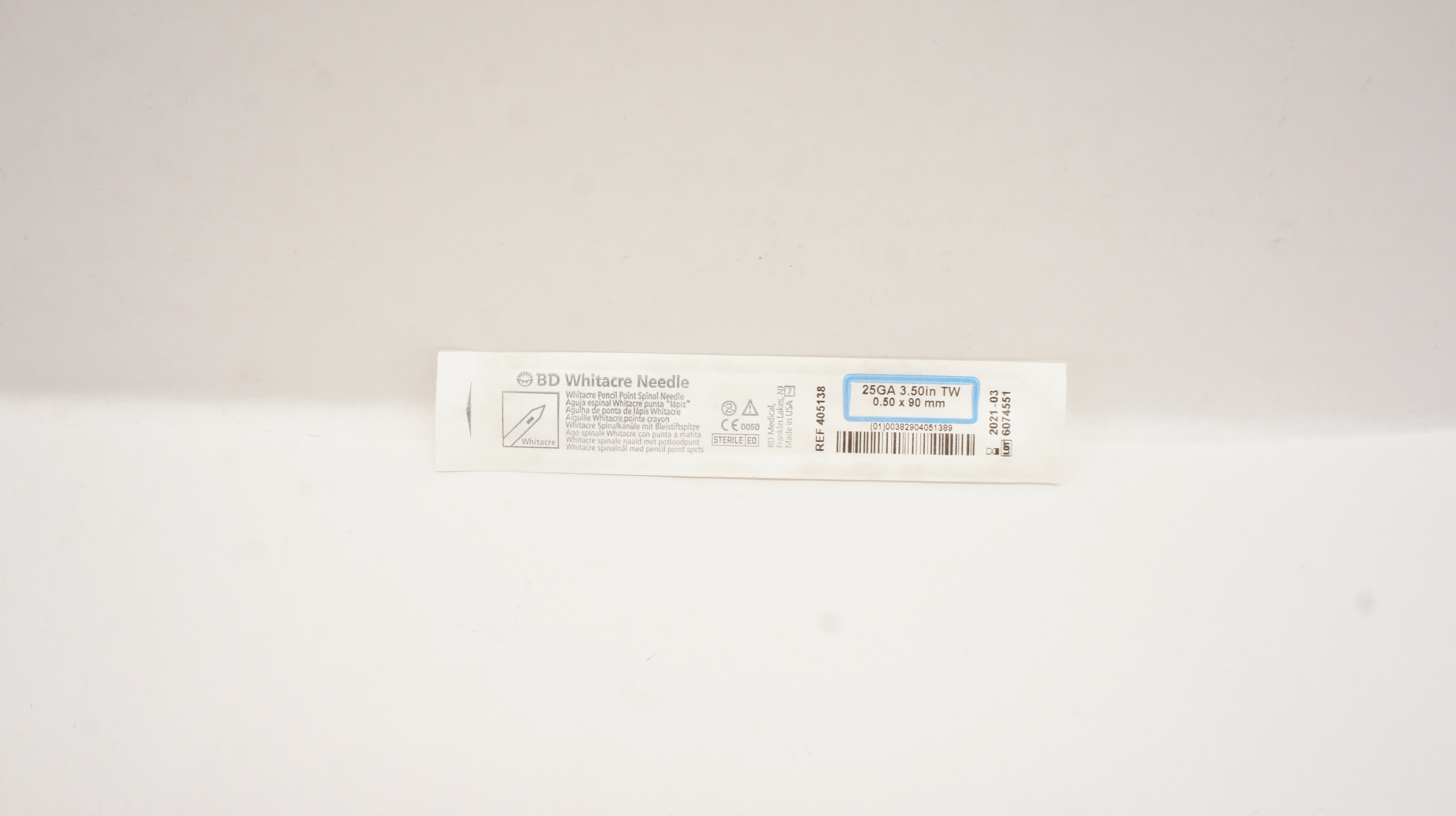 BD 405138 Whitacre Pencil Point Spinal Ndle 25Ga x 3.50 inch (x)
