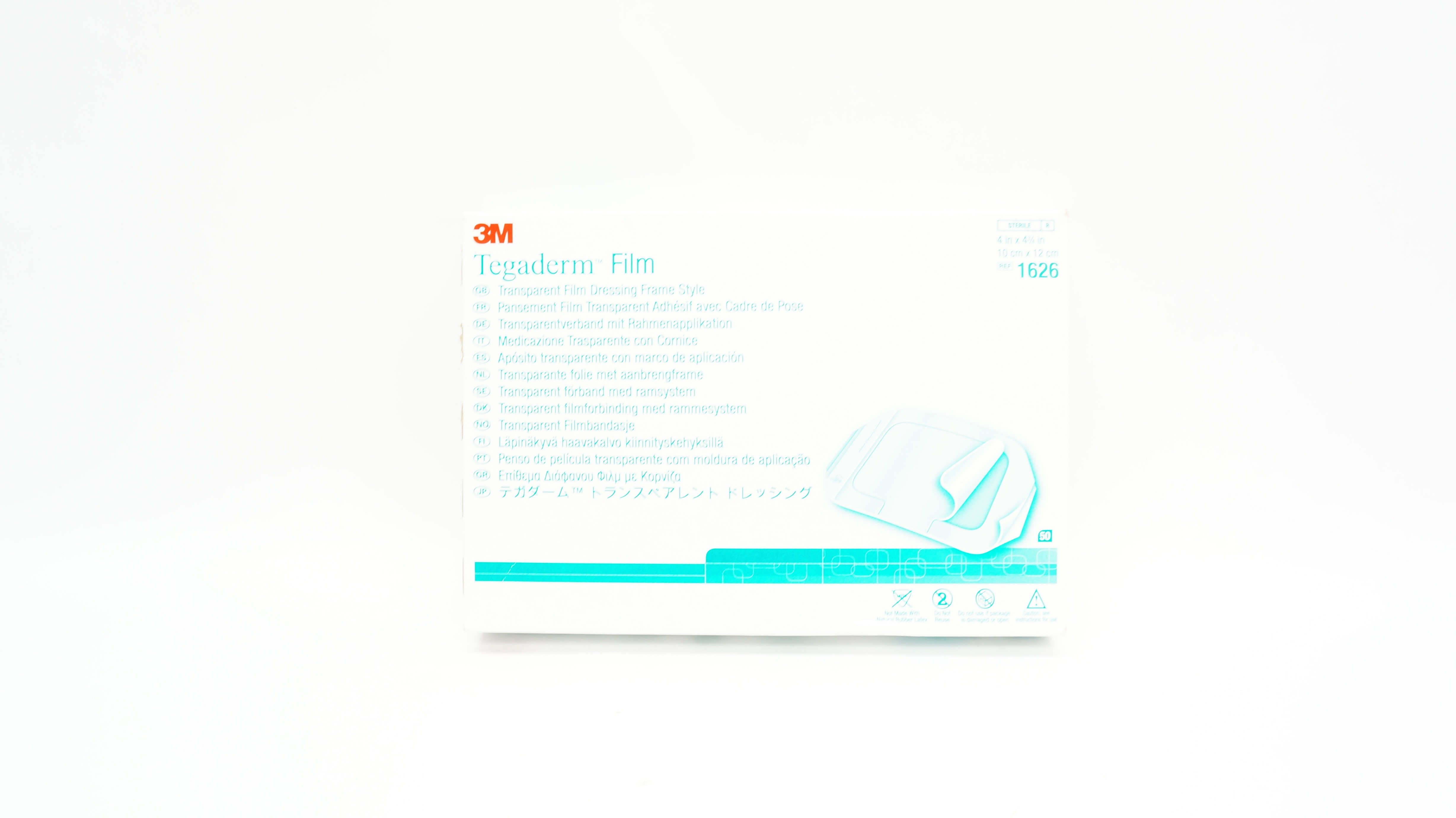 3M 1626 Tegaderm Transparent Film Dressing Frame Style 4 x 4-3/4inch - Box of 50