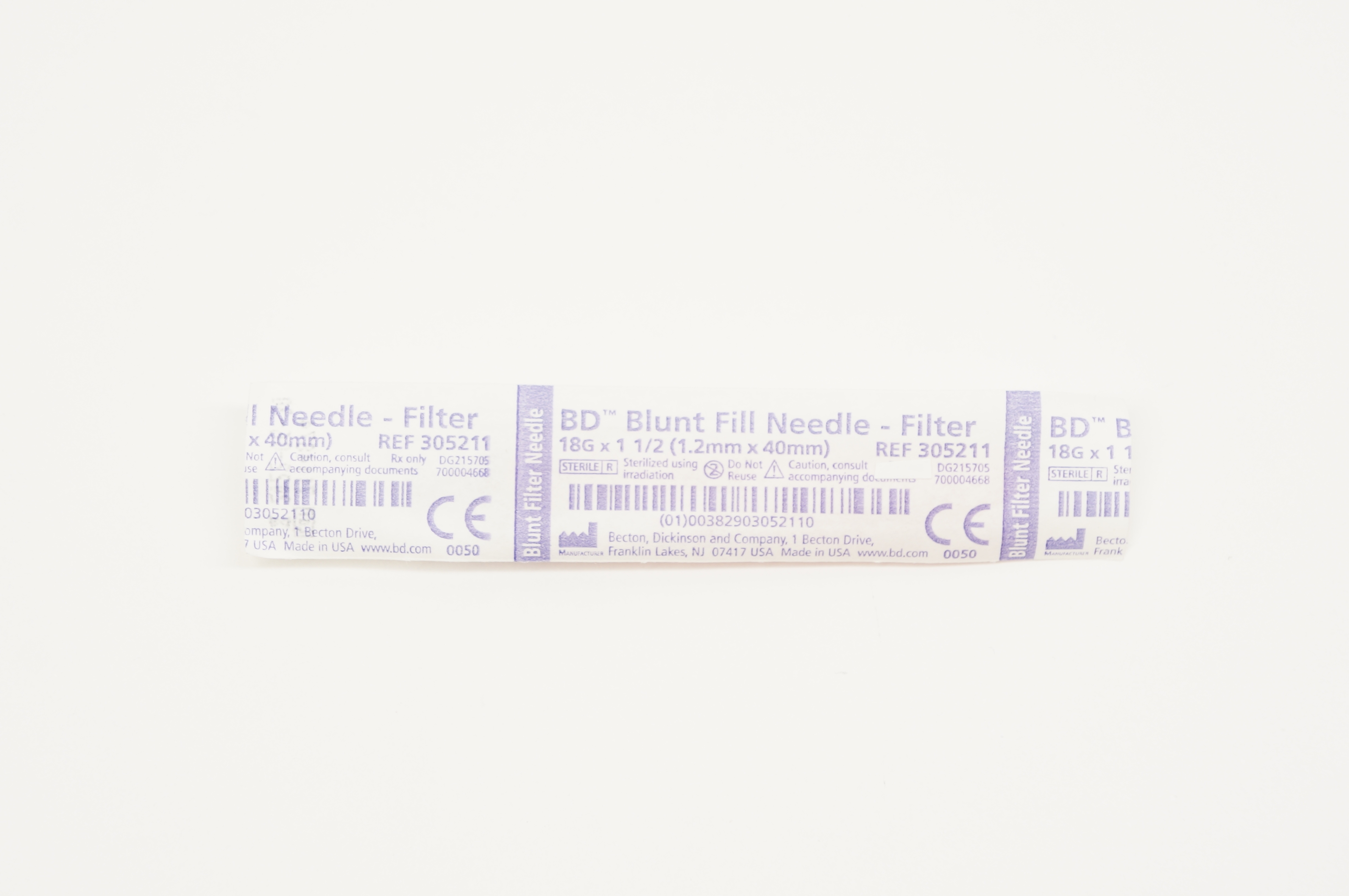 BD 305211 Blunt Fill Ndle - Filter 18G x 1-1/2inch