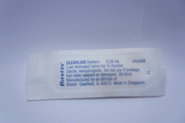 Baxter 2N8399 CLEARLINK System Luer Activated Valve 0.25ml