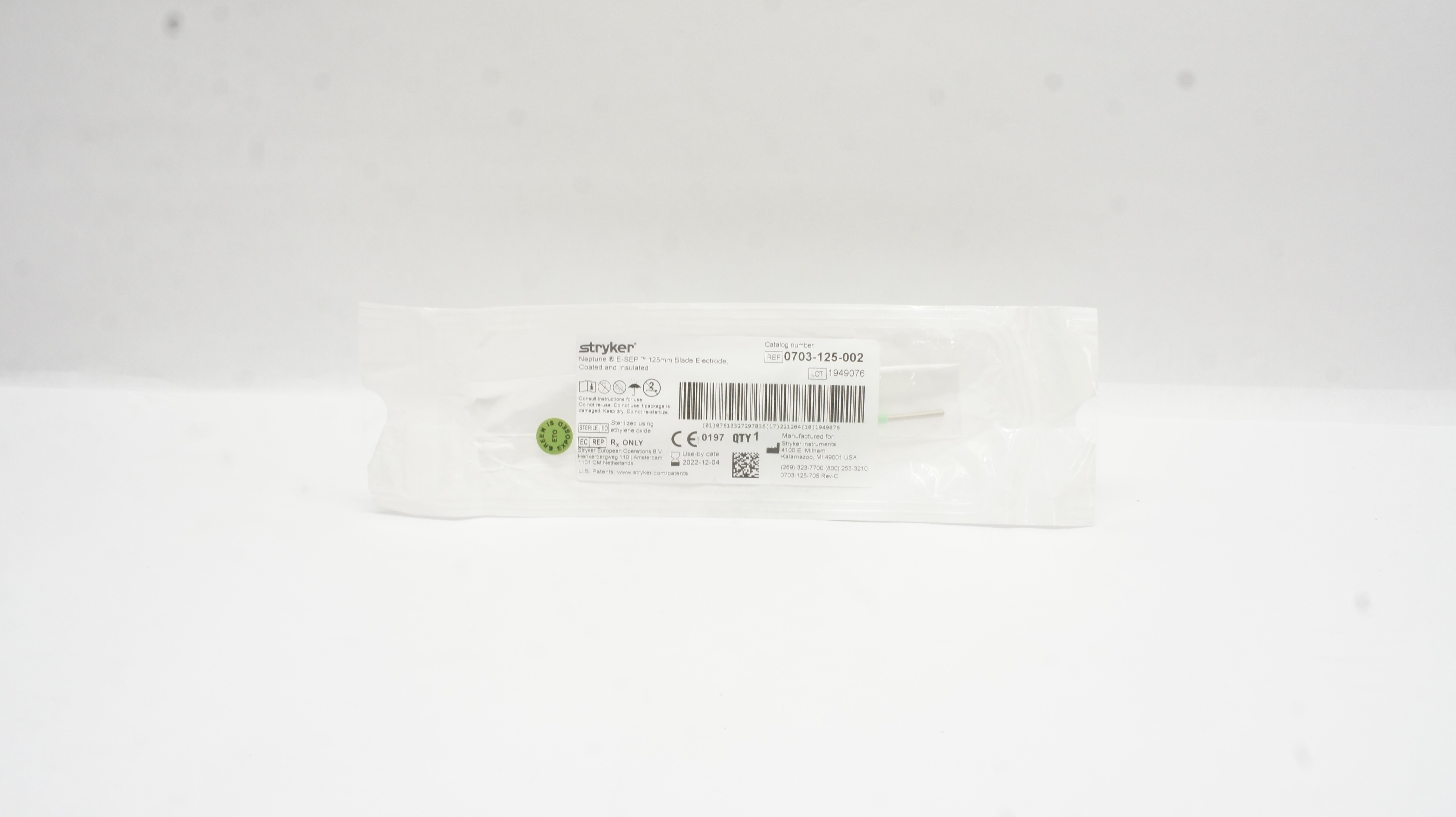 Stryker 0703-125-002 Neptune E-SEP 125mm Blade Electrode Coated, Insulated (x)