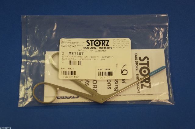 Karl Storz 221107 Fisch-Hartmann Ear Forceps Serrated Delicate 1.2mm x 12mm