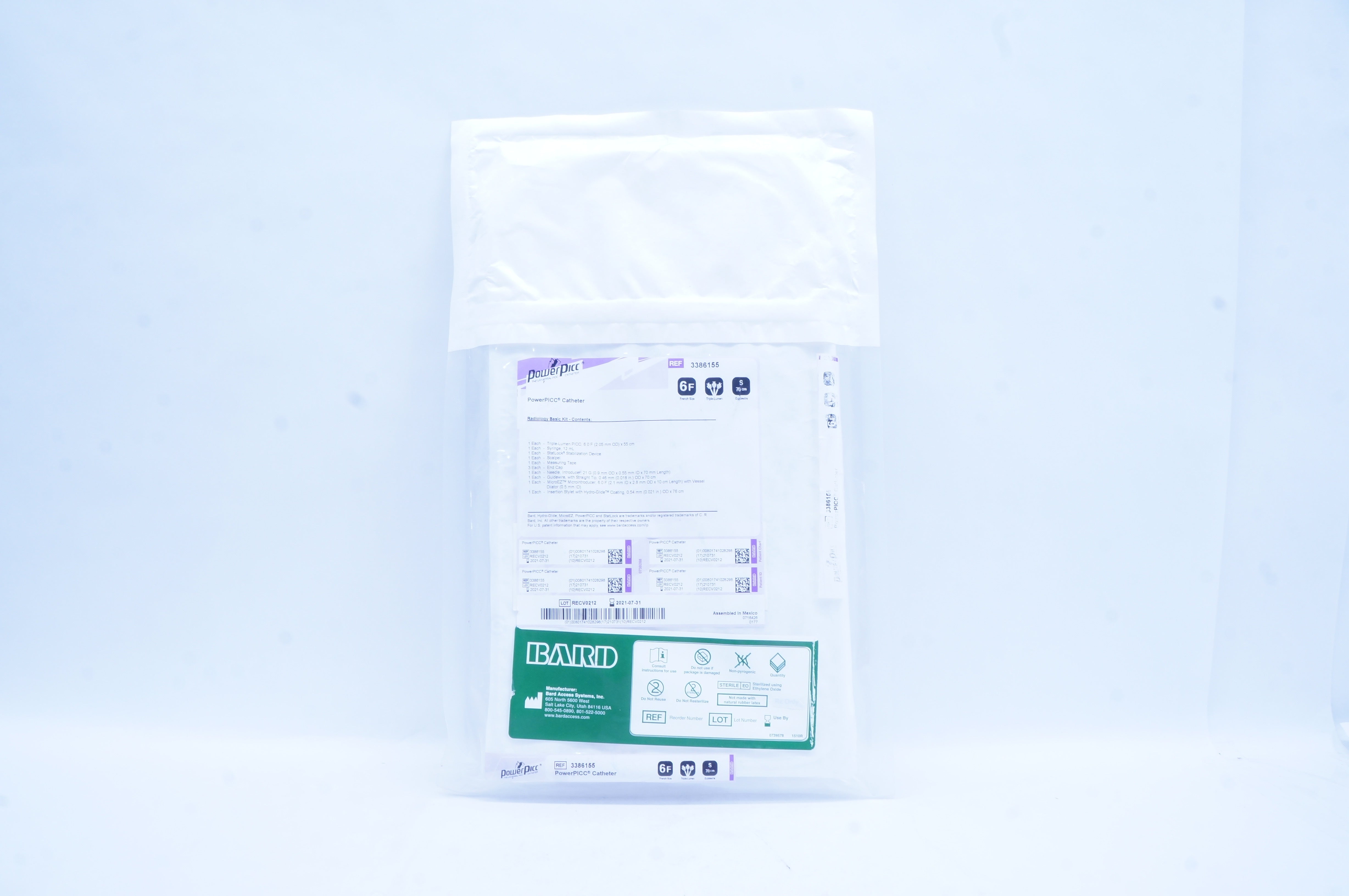 Bard 3386155 Power Picc Cath., Radiology Basic Kit Triple-Lumen 6F x 70cm (x)