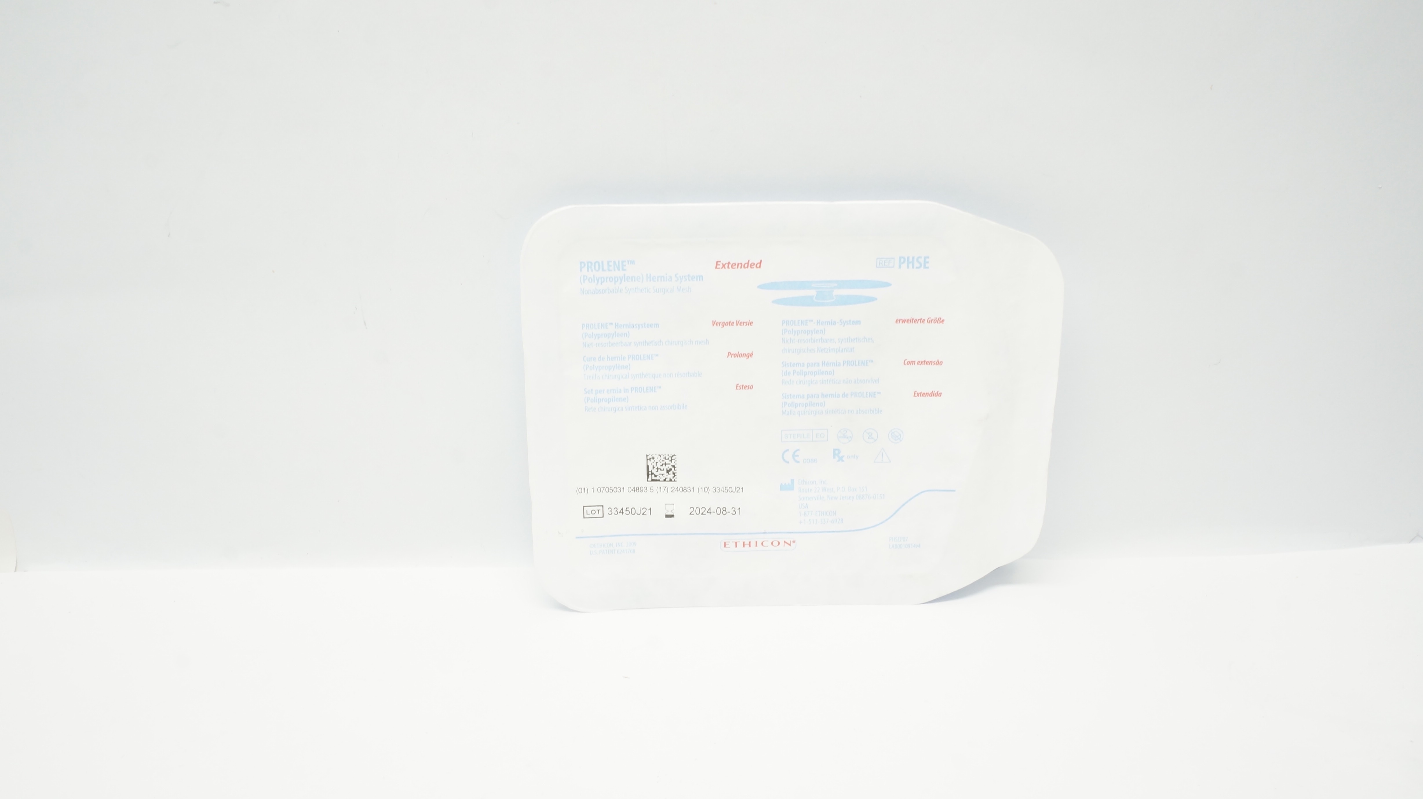 Ethicon PHSE Prolene HerniaSystem Nonabsorbable Surgical Mesh Extended (x)
