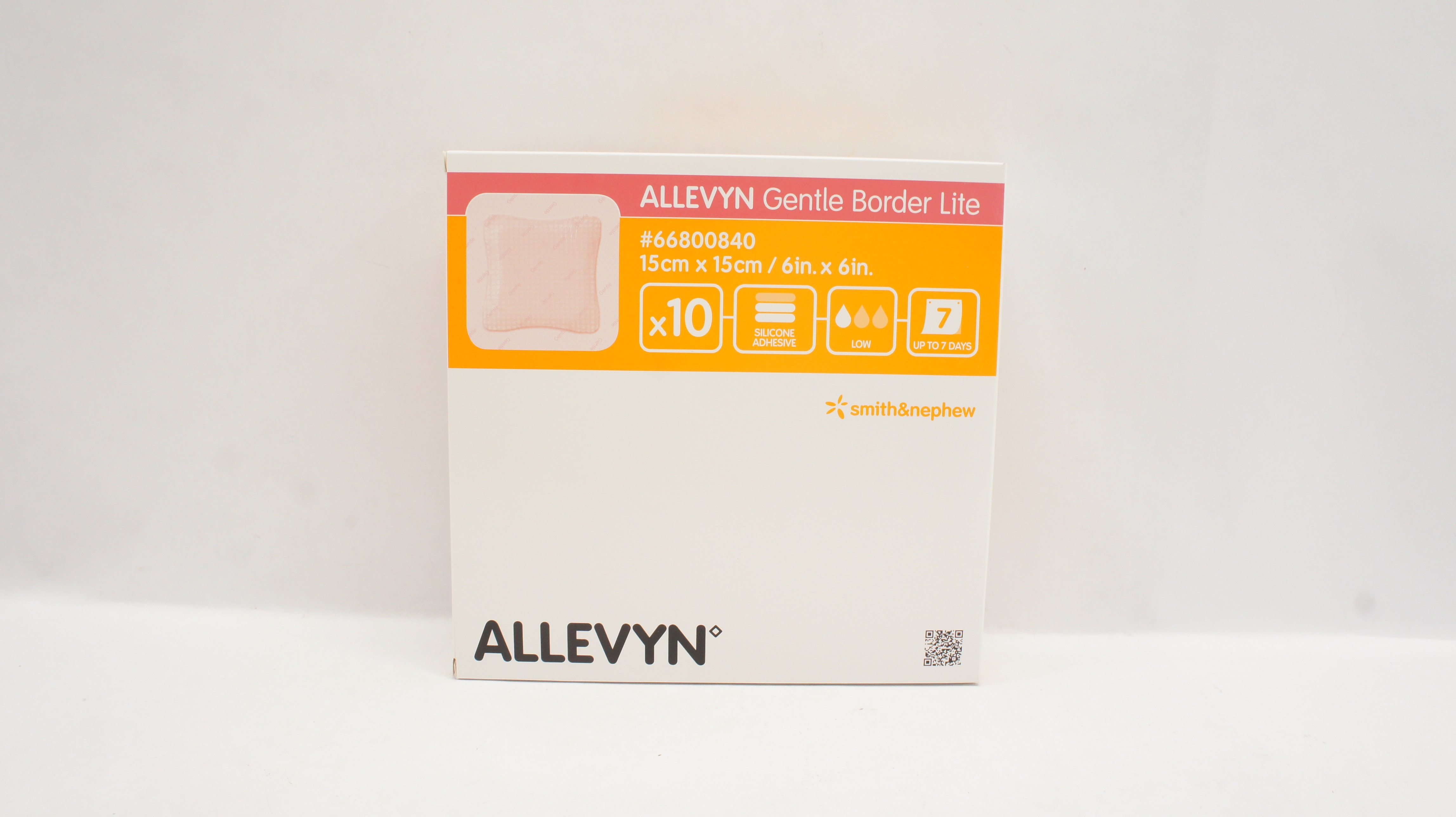 Smith&Nephew 66800840 ALLEVYN Gentle Border Lite 6inch x 6inch - Box of 10 (x)