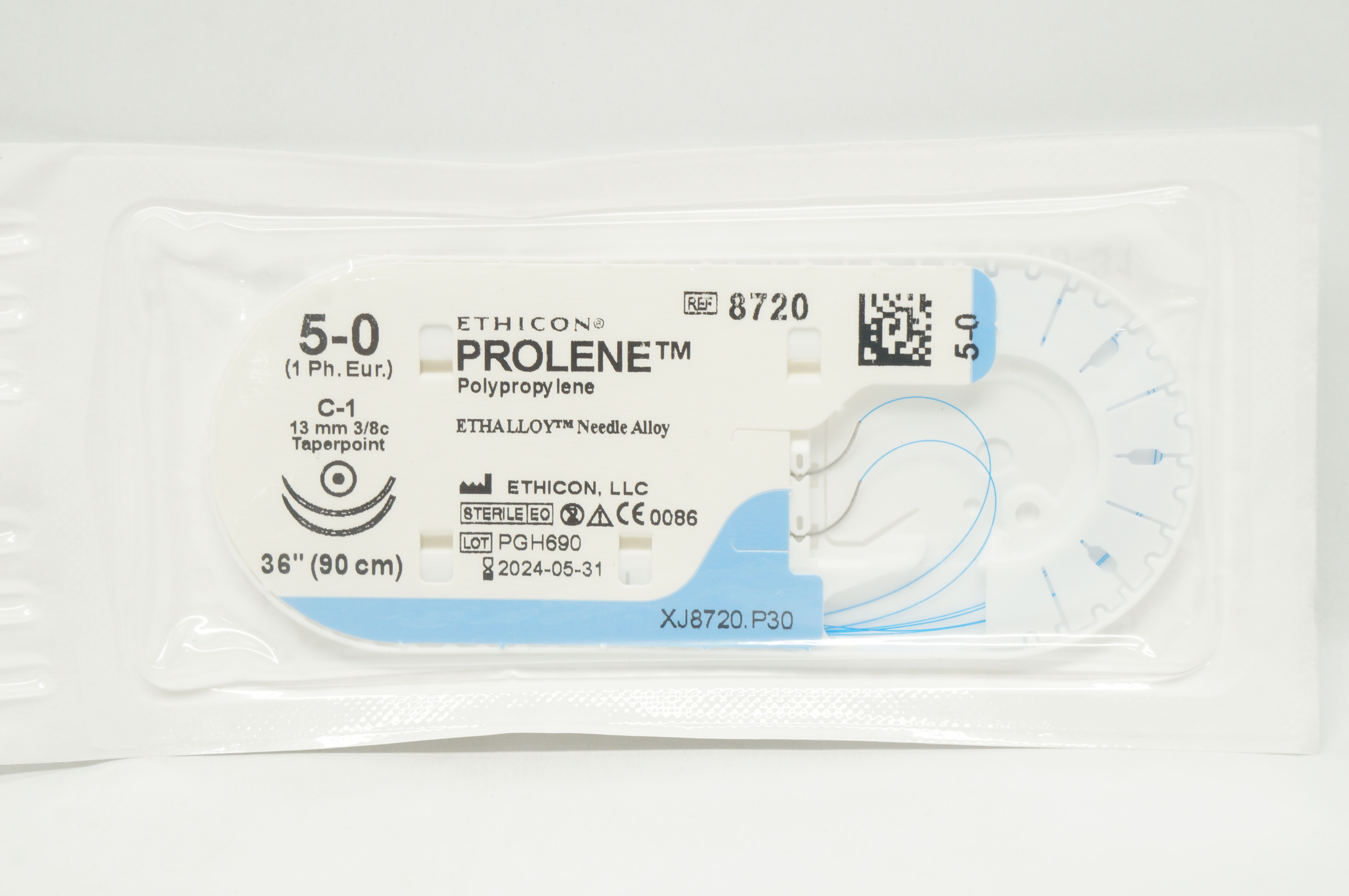 Ethicon 8720 5-0 PROLENE C-1 13mm 3/8c Taperpoint 36inch