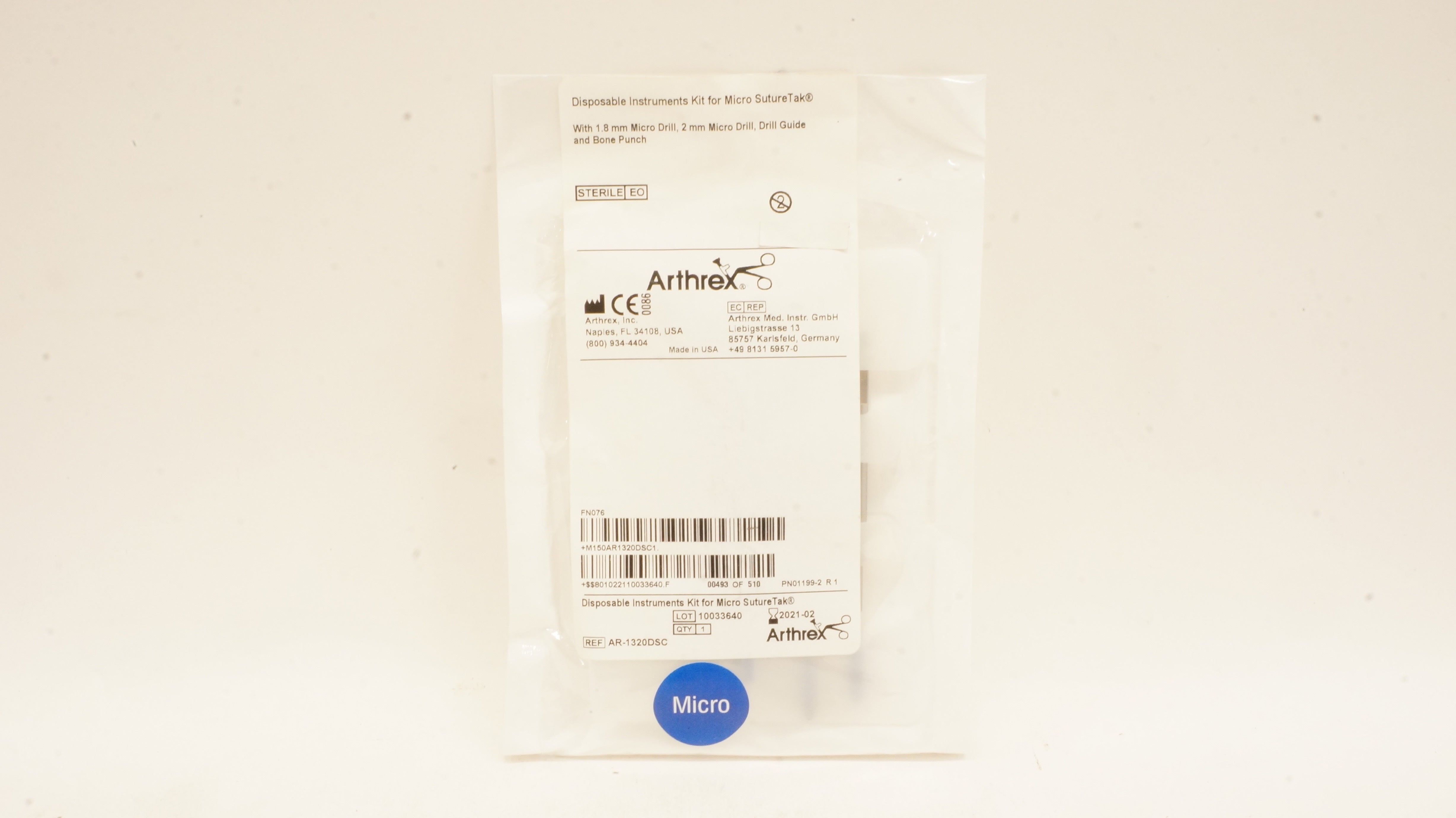 Arthrex AR-1320DSC Disposable Instruments Kit for Micro Suture Tak (x)