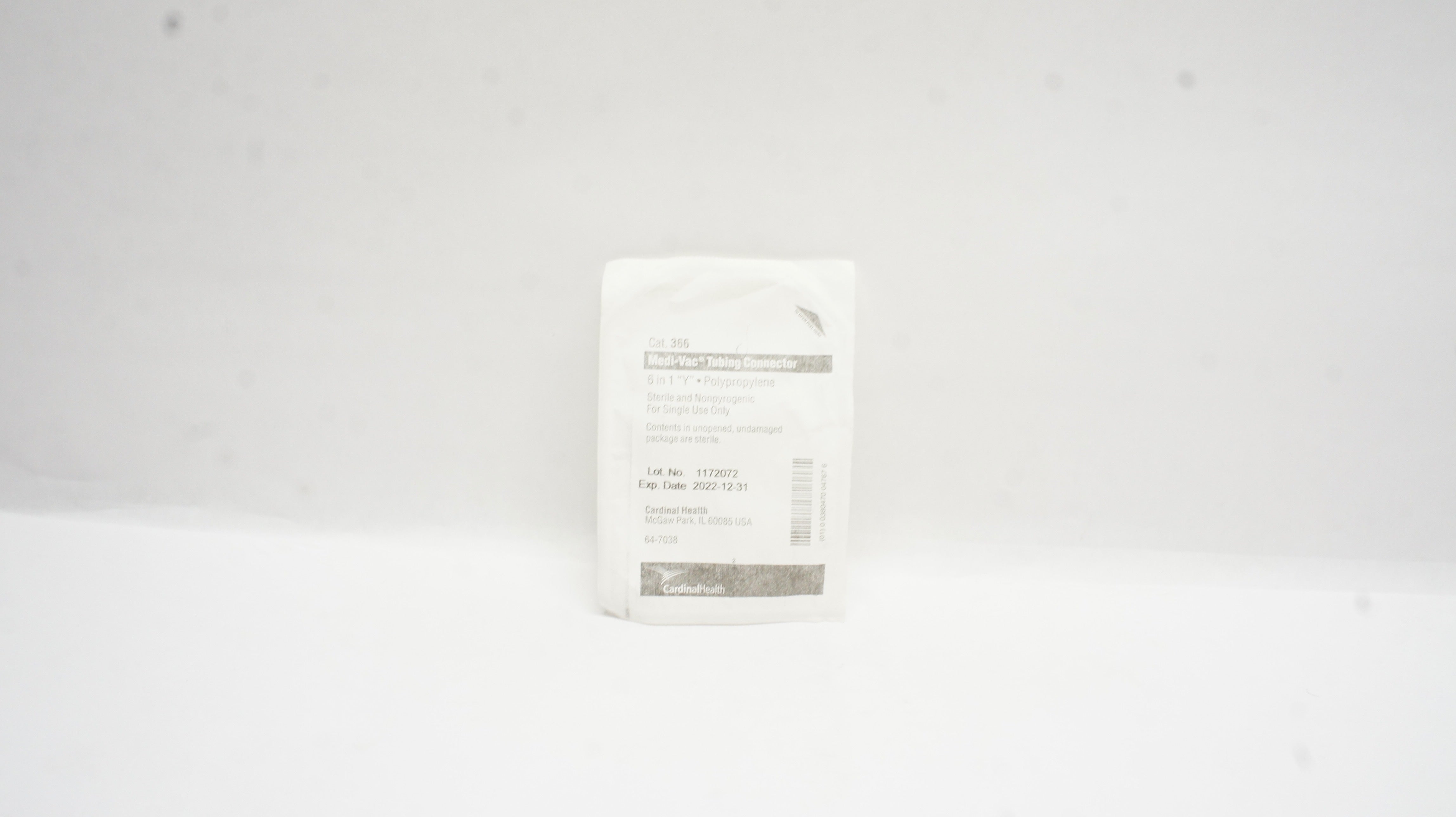 Cardinal Health 366 Medi-Vac Polypropylene Tubing Connector 6 in 1 Y(x)