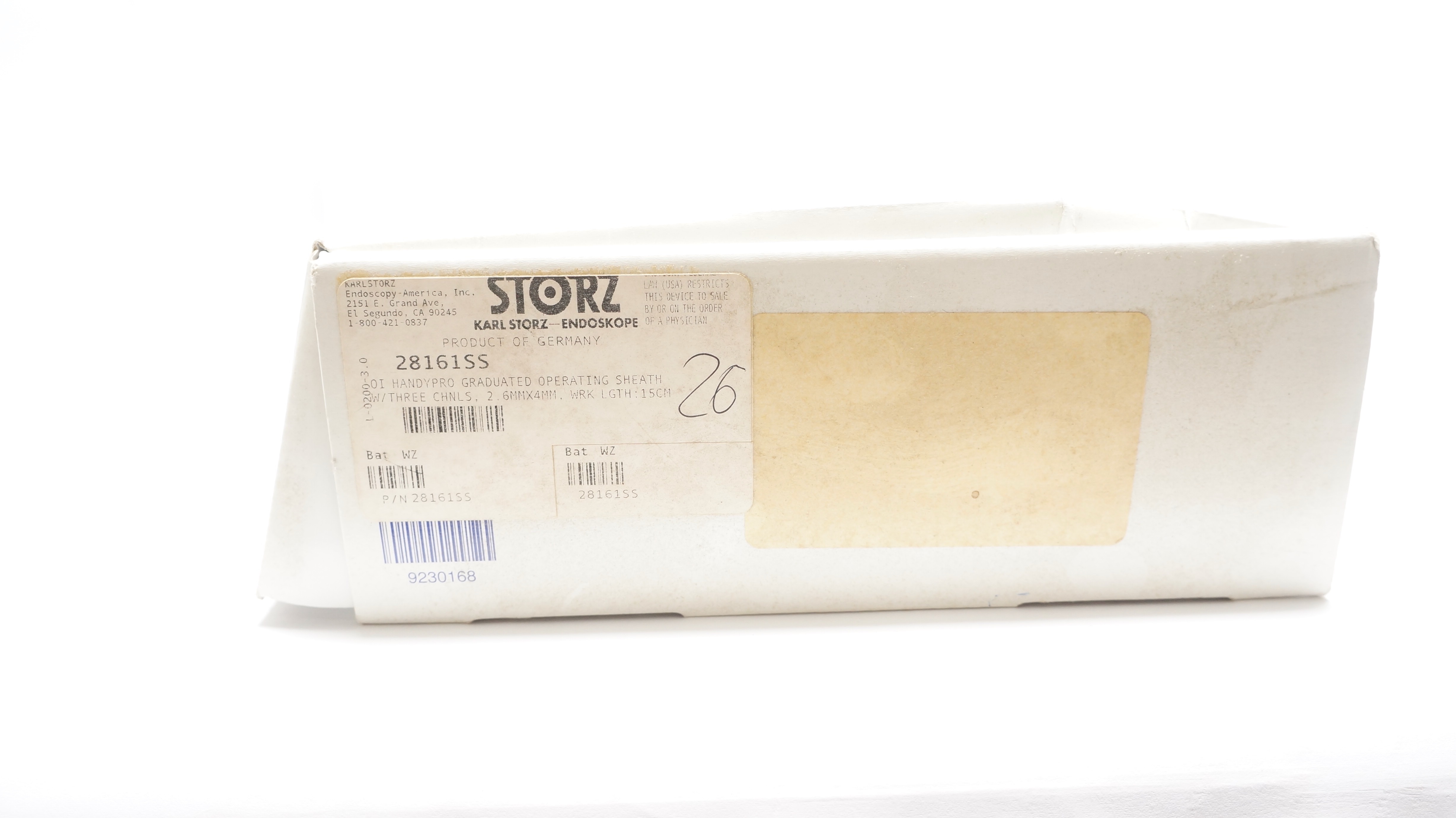 Karl Storz 28161SS HandyPro Graduated Operating Sheath W/Three CHNLS 2.6mmx4mm