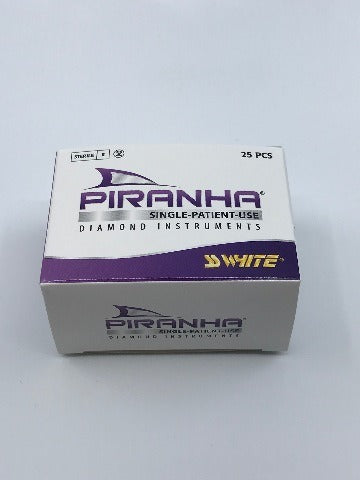 SS White 856-025CR Piranha Single Use Diamond, Round End Taper ~ Box of 25