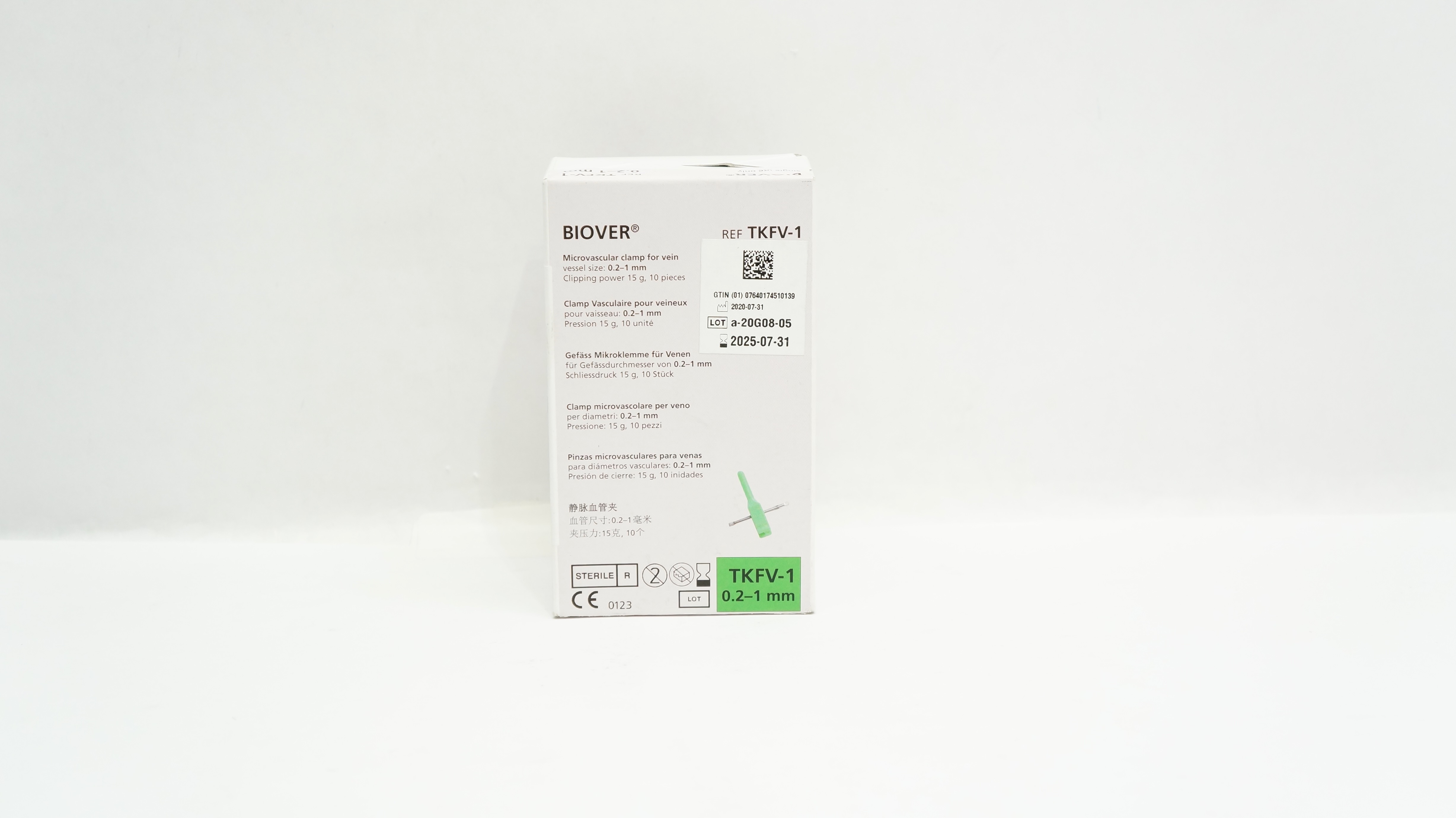 Biover TKFV-1 Microvascular Clamp for Vein Vessel Size 0.2mm - 1mm - Box of 10