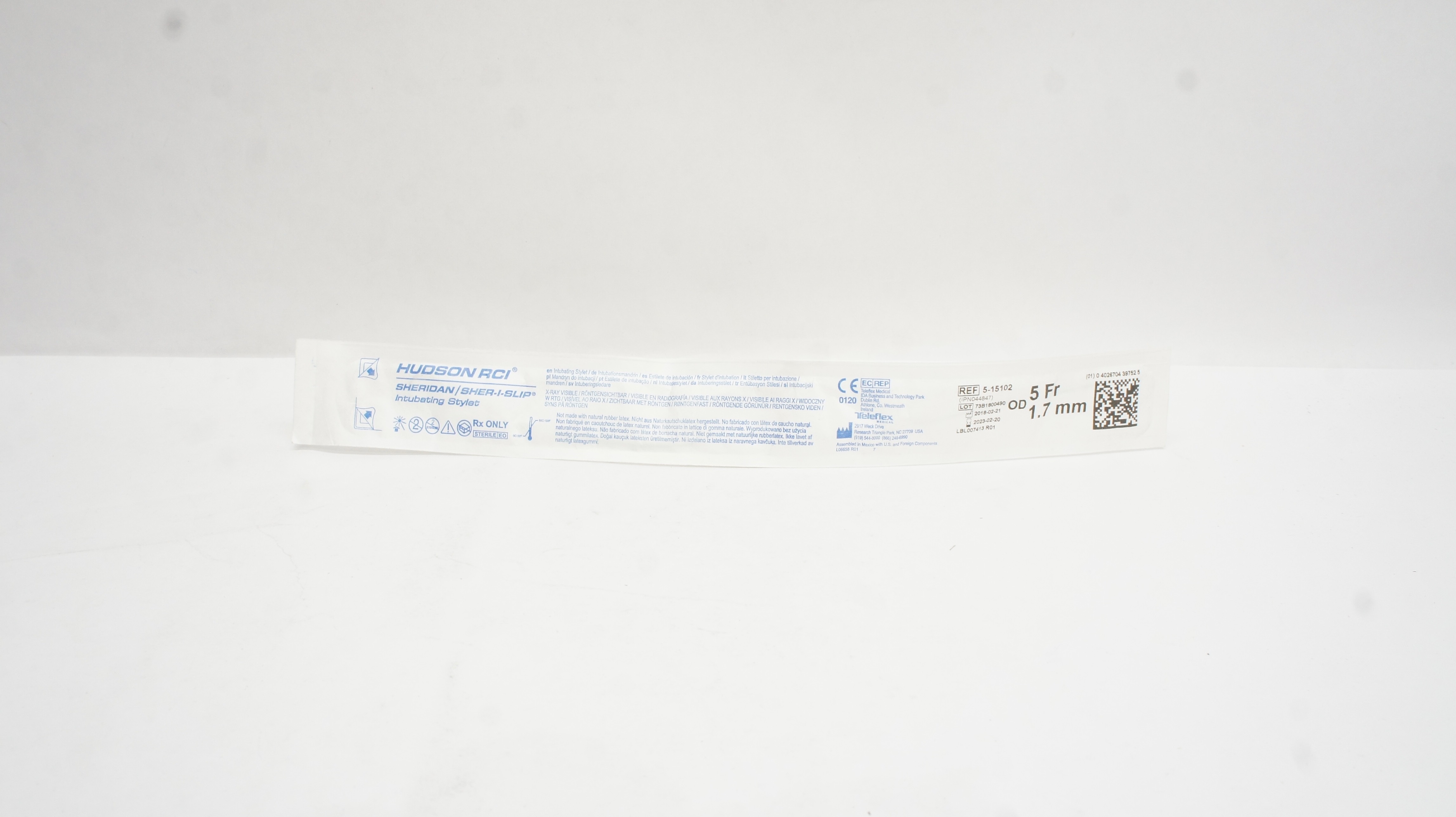 Teleflex 5-15102 Hudson RCI Sheridan Intubating Stylet 5Fr x 1.7mm OD (x)