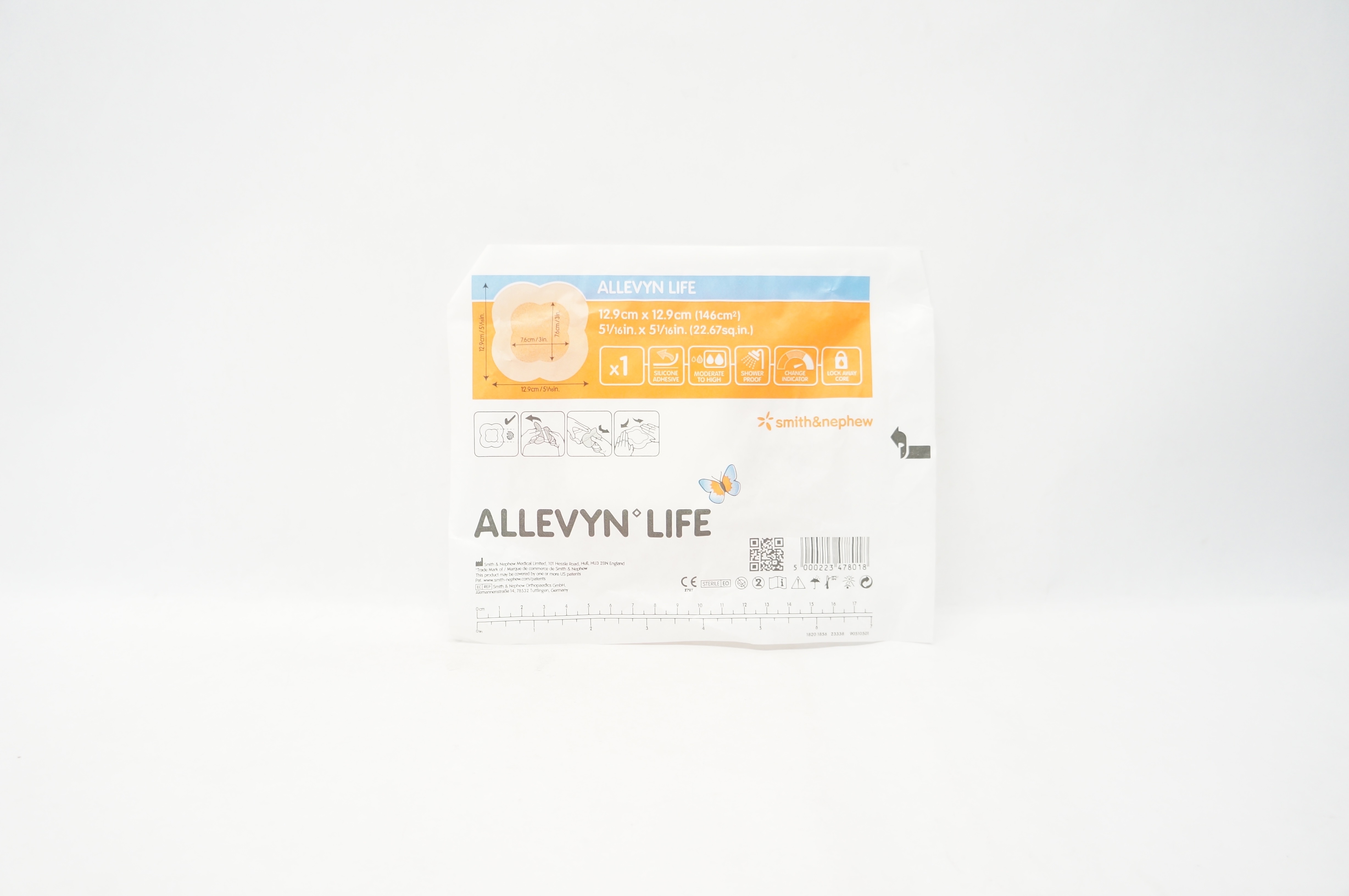 Smith&Nephew 66801068 Allevyn Life Silicone Adhesive 5-1/16inch x 5-1/16inch (x)