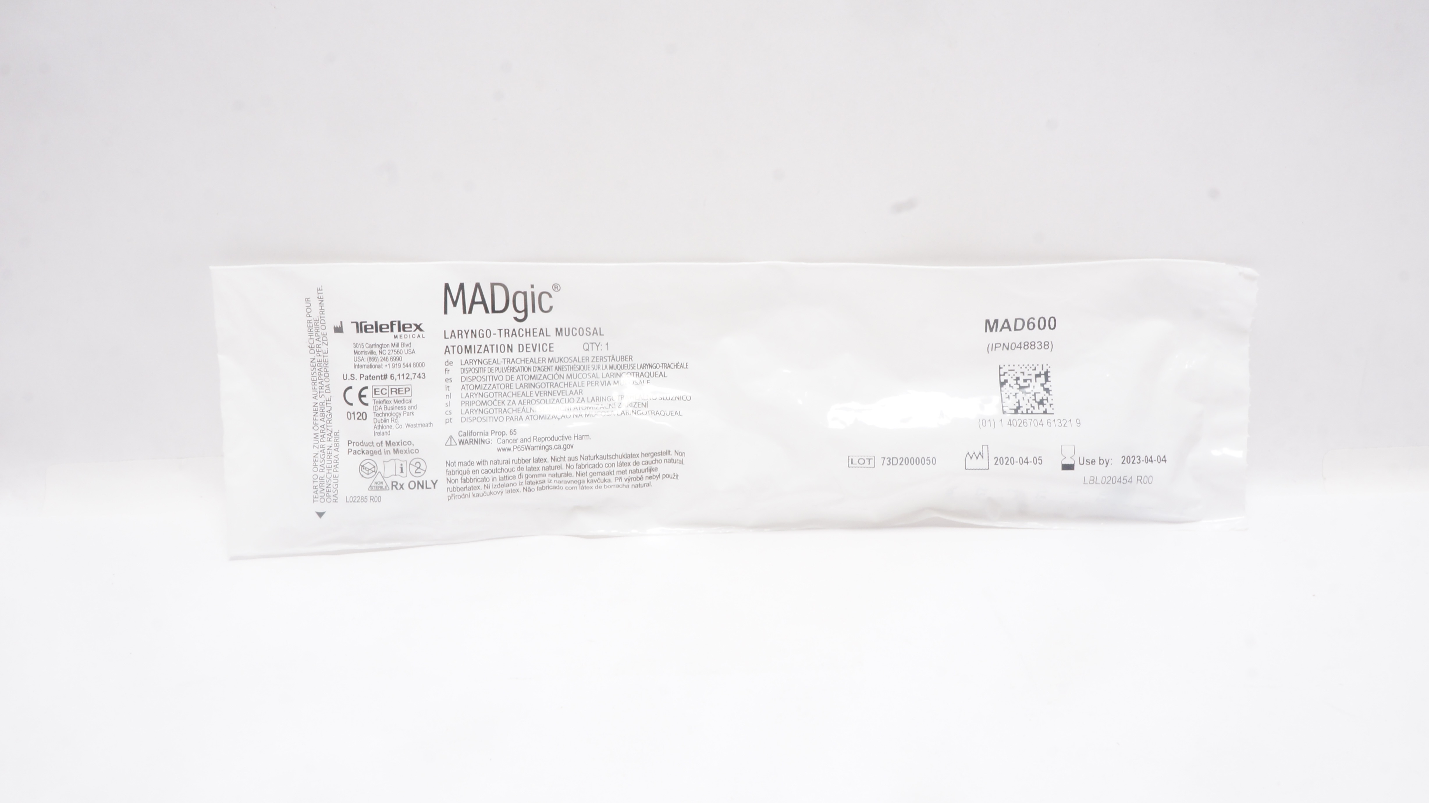 Teleflex MAD600 MADgic Laryngo-Tracheal Mucosal Atomization Device (x)