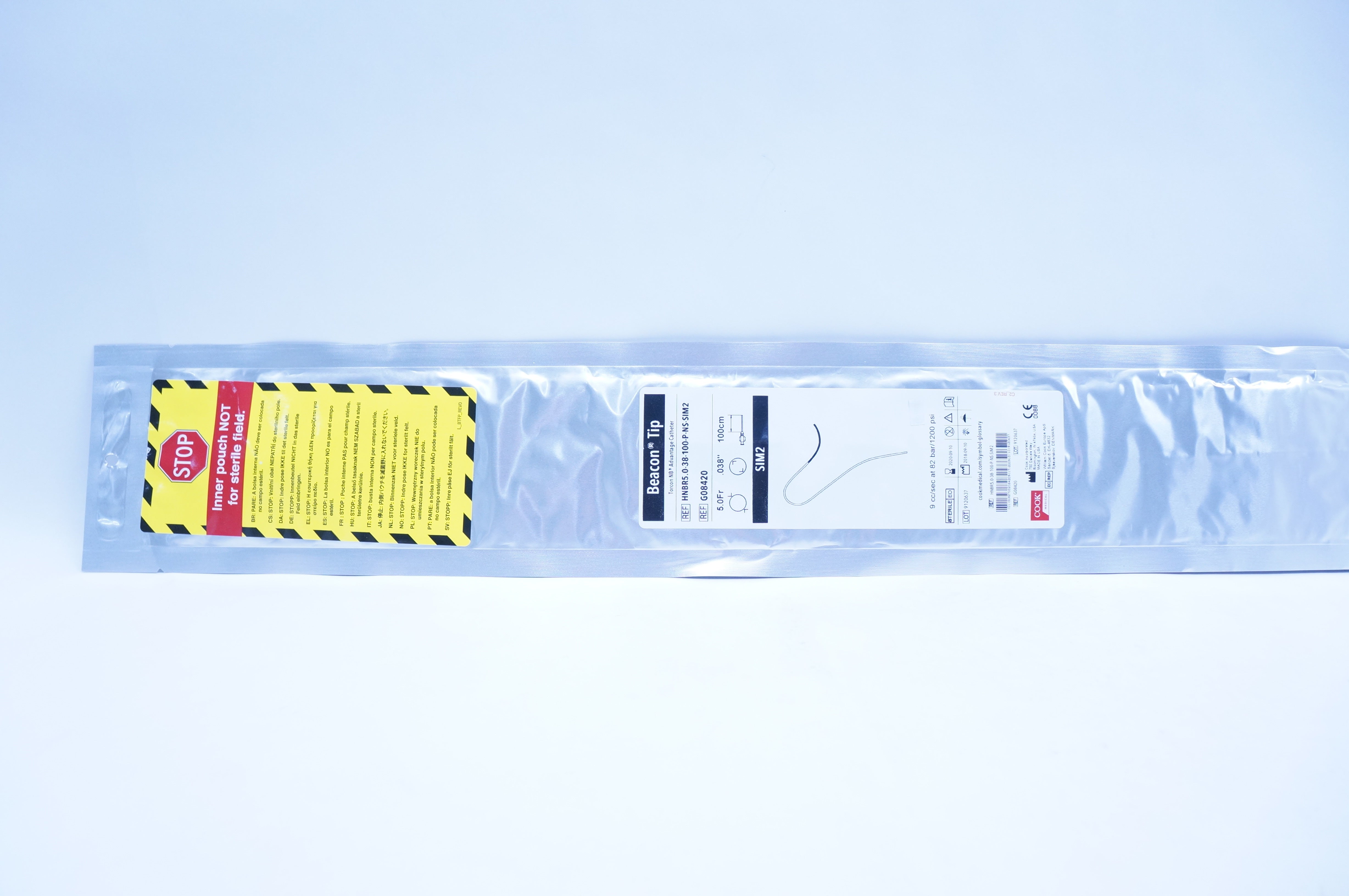 Cook G08420 Beacon Tip SIM2 Torcon Advantage Cath. 5.0Fr x .038inch x 100cm (x)