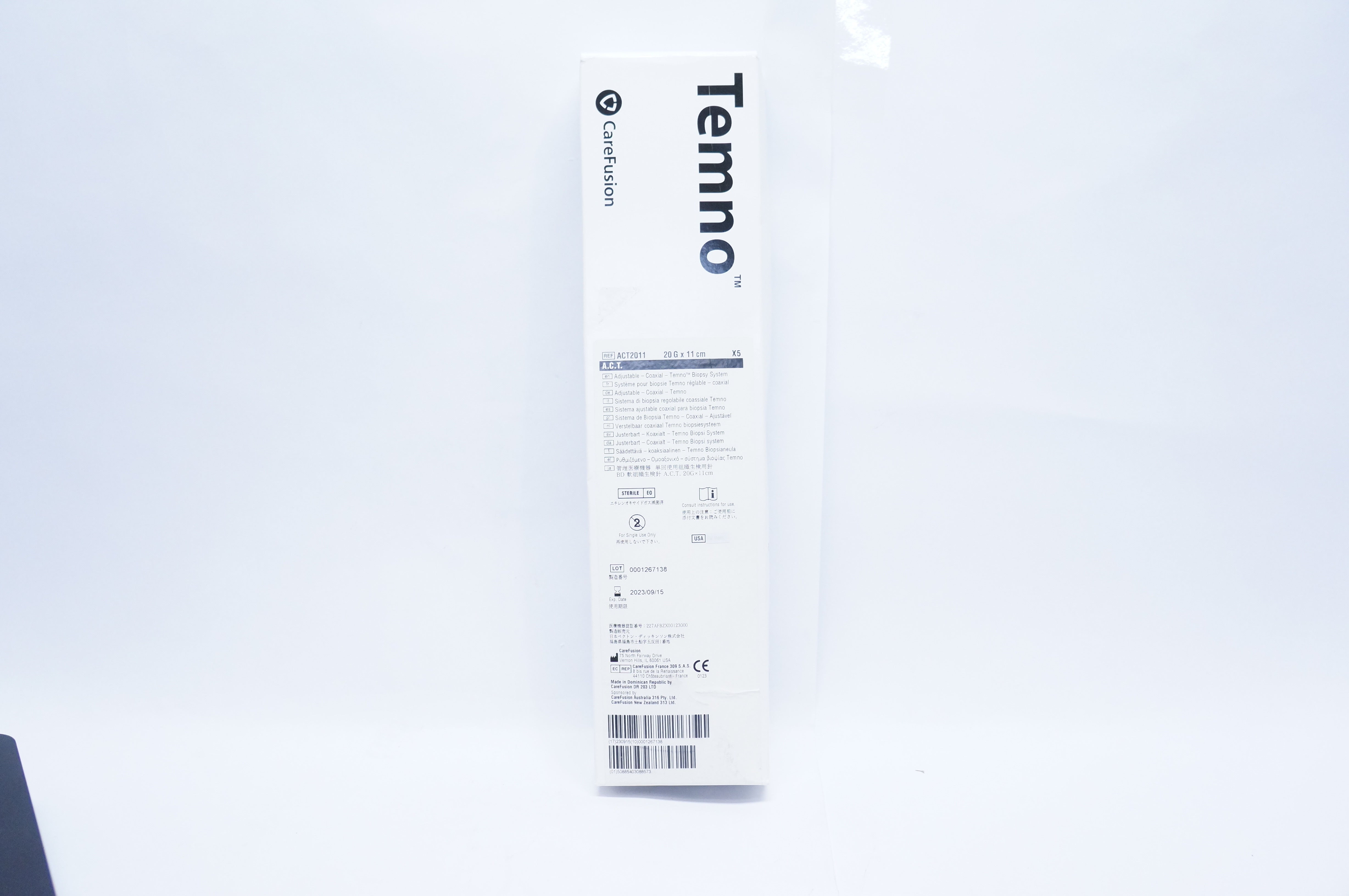 CareFusion ACT2011 Adjustable-Coaxial-Temno Biopsy System 20G x 11cm - Box of 5