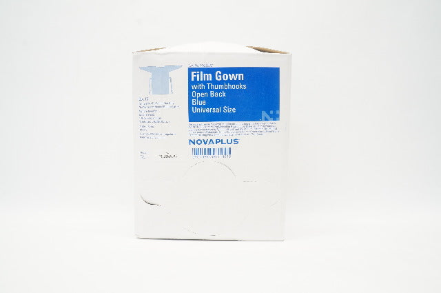 Novaplus V5210PG Film Gown with Thumbhooks Open Back Universal Size - Box of 15