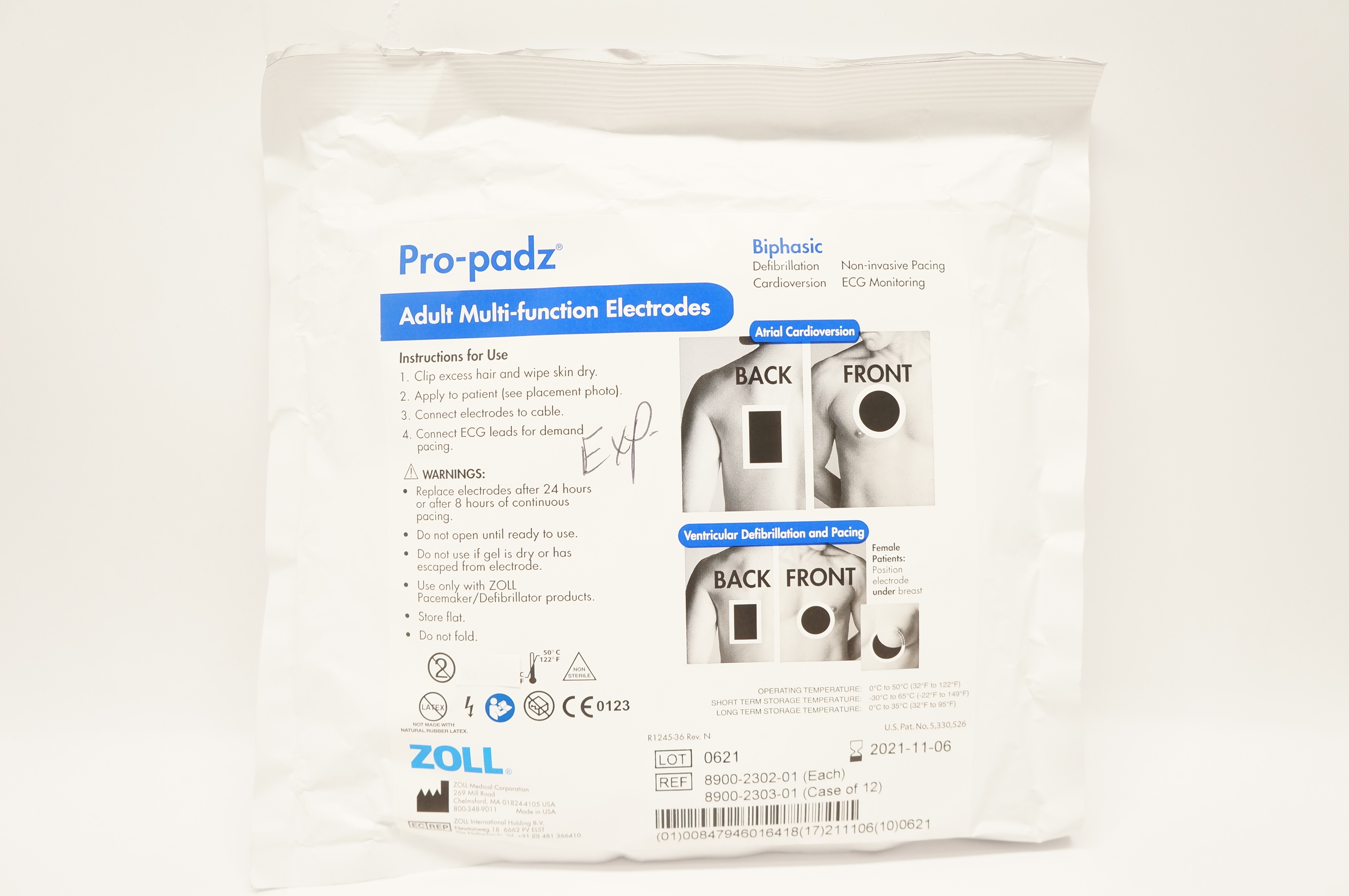 Zoll 8900-2302-01 Pro-Padz Adult Multi-Function Electrodes Biphasic (x)