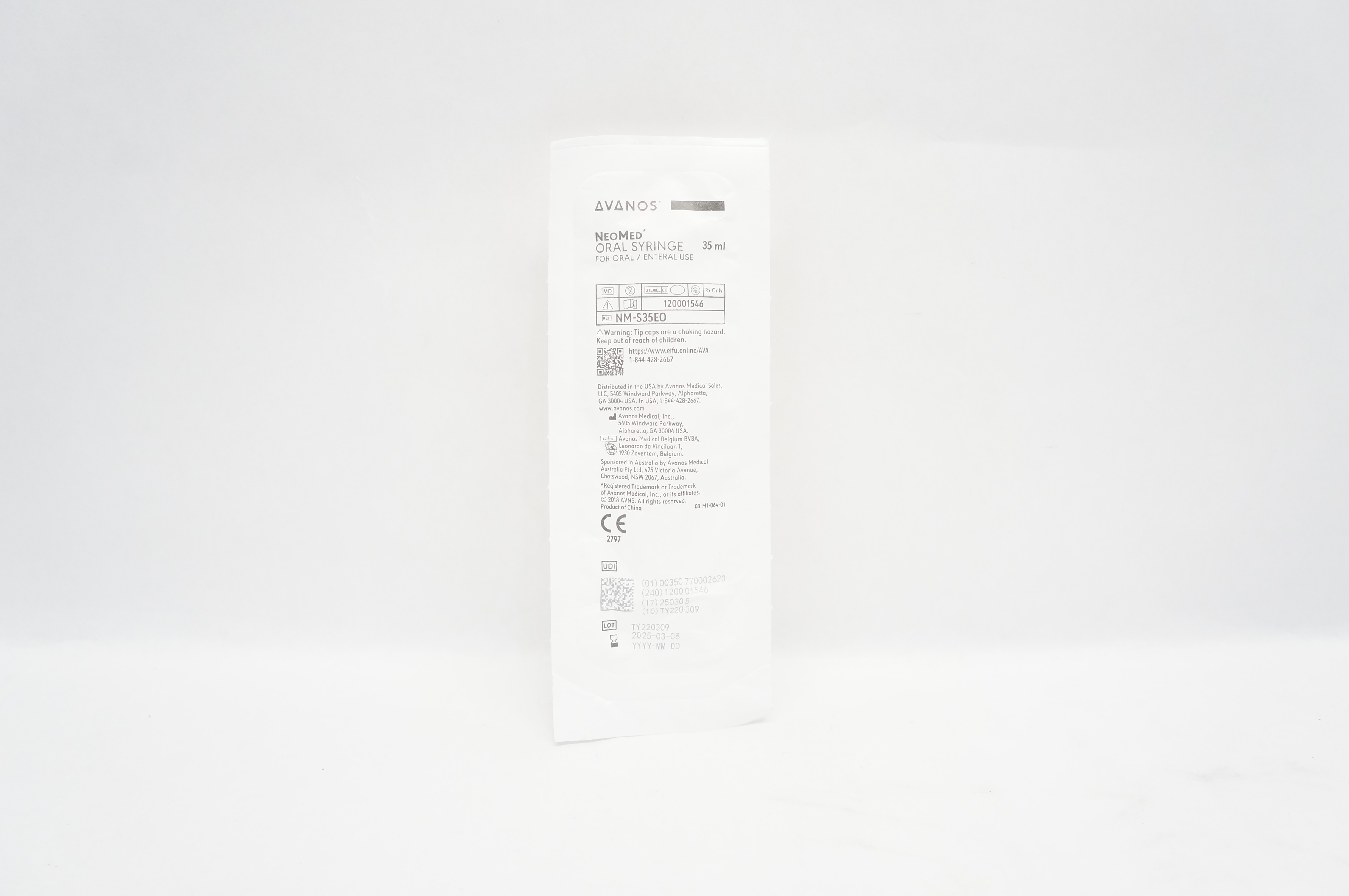 Avanos NM-S35EO NeoMed Oral Syringe for Oral/Enteral Use 35mL