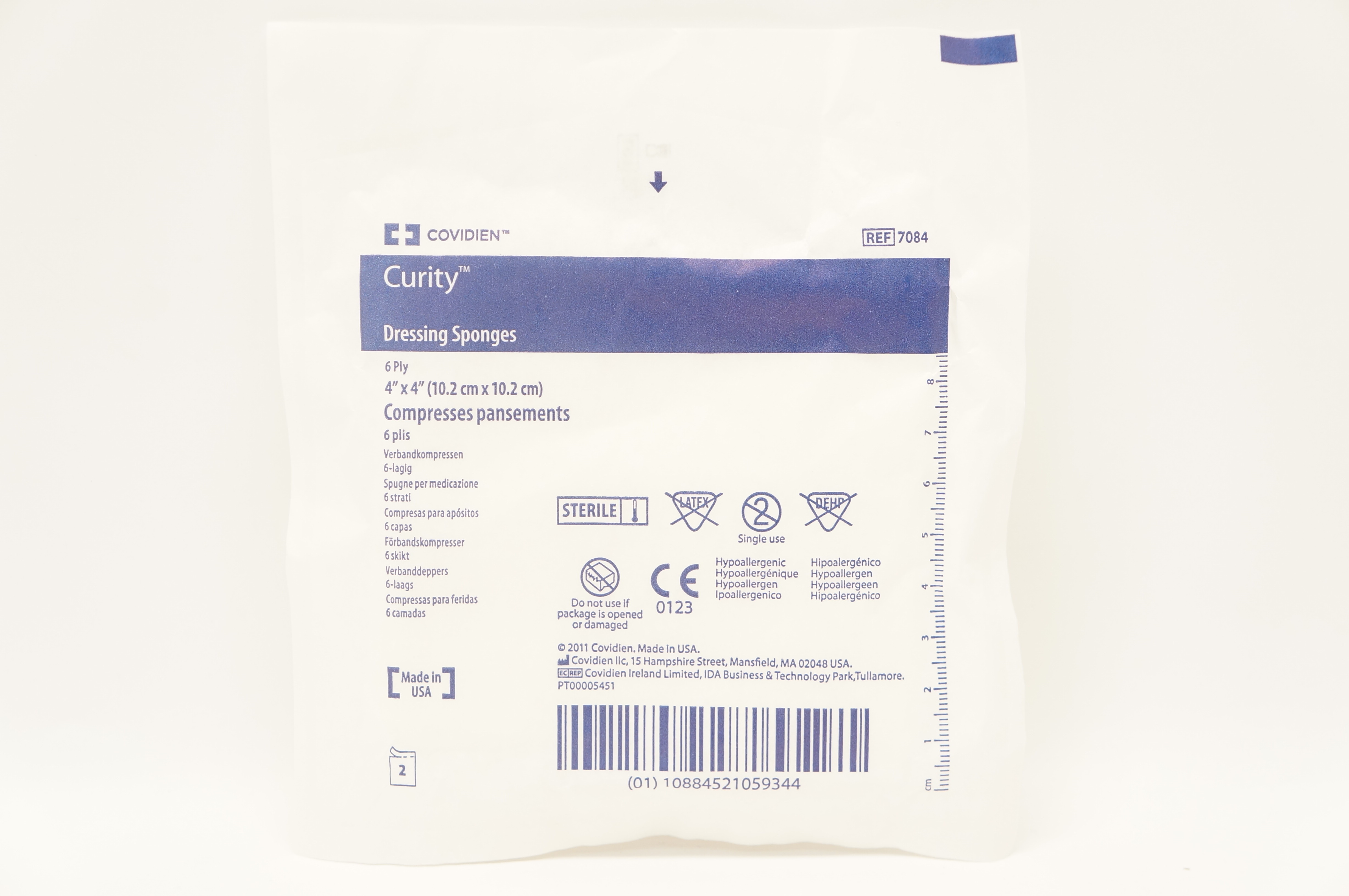 Covidien 7084 Curity Dressing Sponges 6 Ply 4 inch x 4 inch - Pack of 2