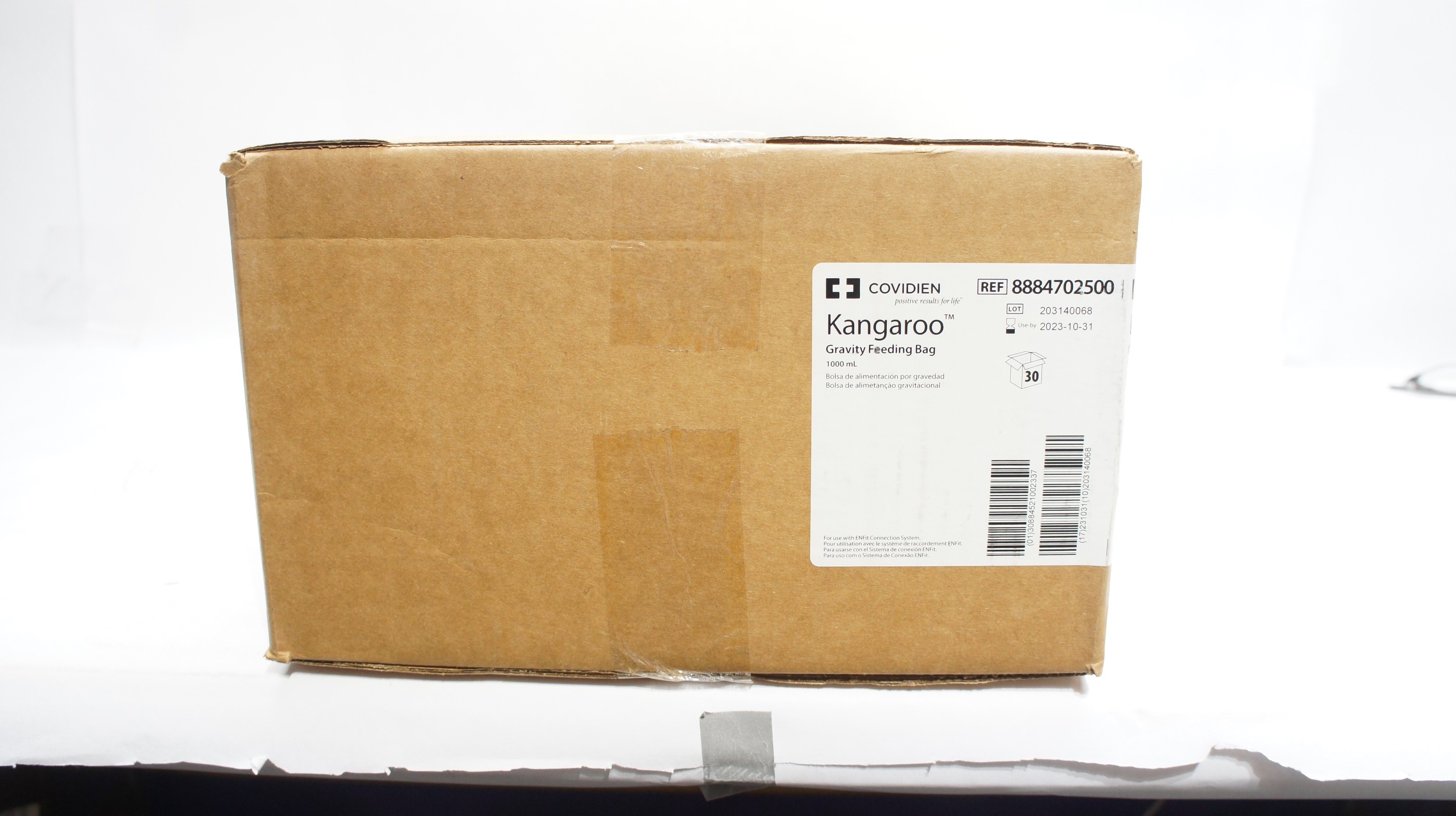 Covidien 8884702500 Kangaroo Gravity Feeding Bag 1000mL - Box of 30