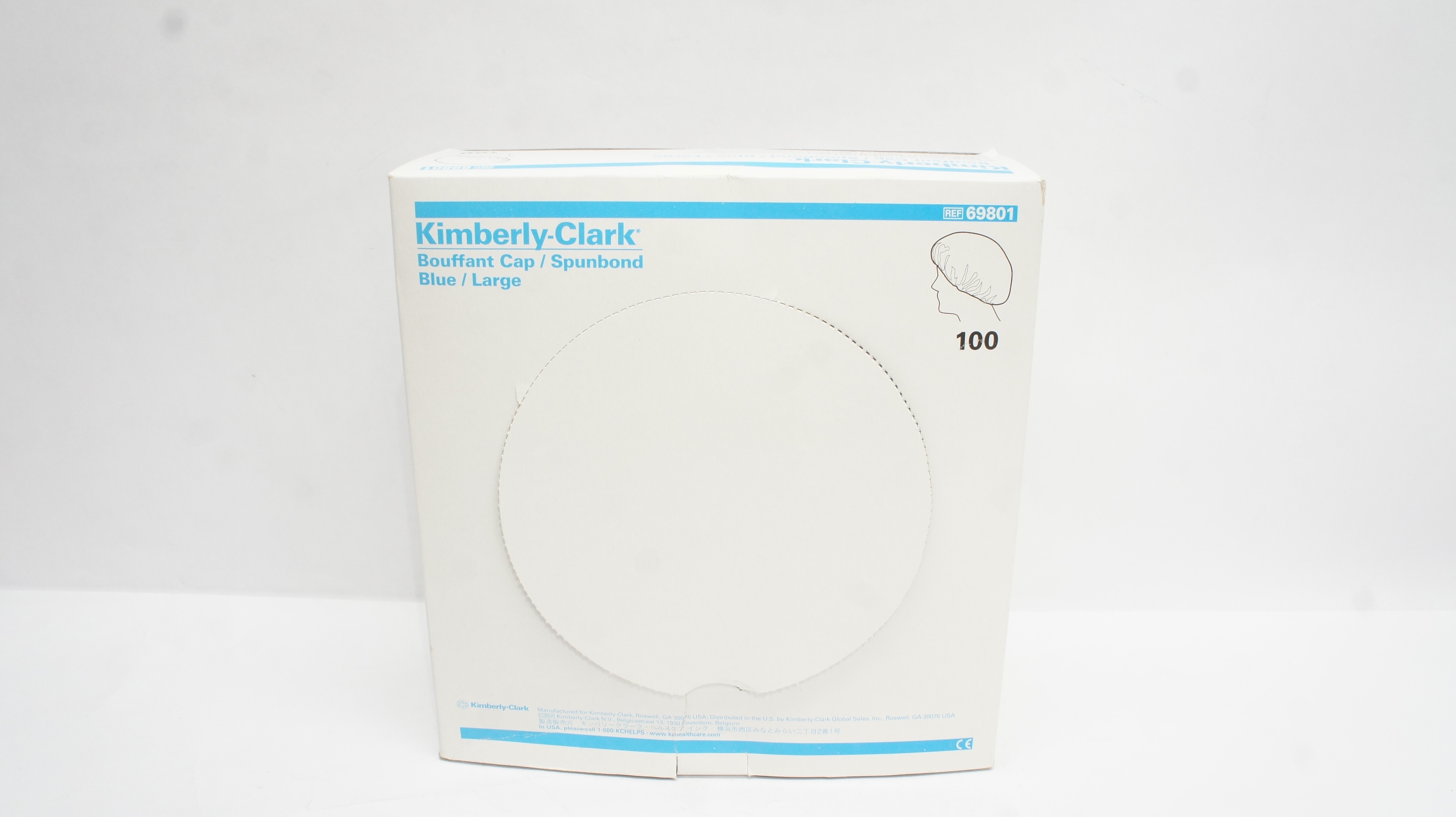 Kimberly-Clark 69801 Bouffant Cap,Blue,large - Box of 100