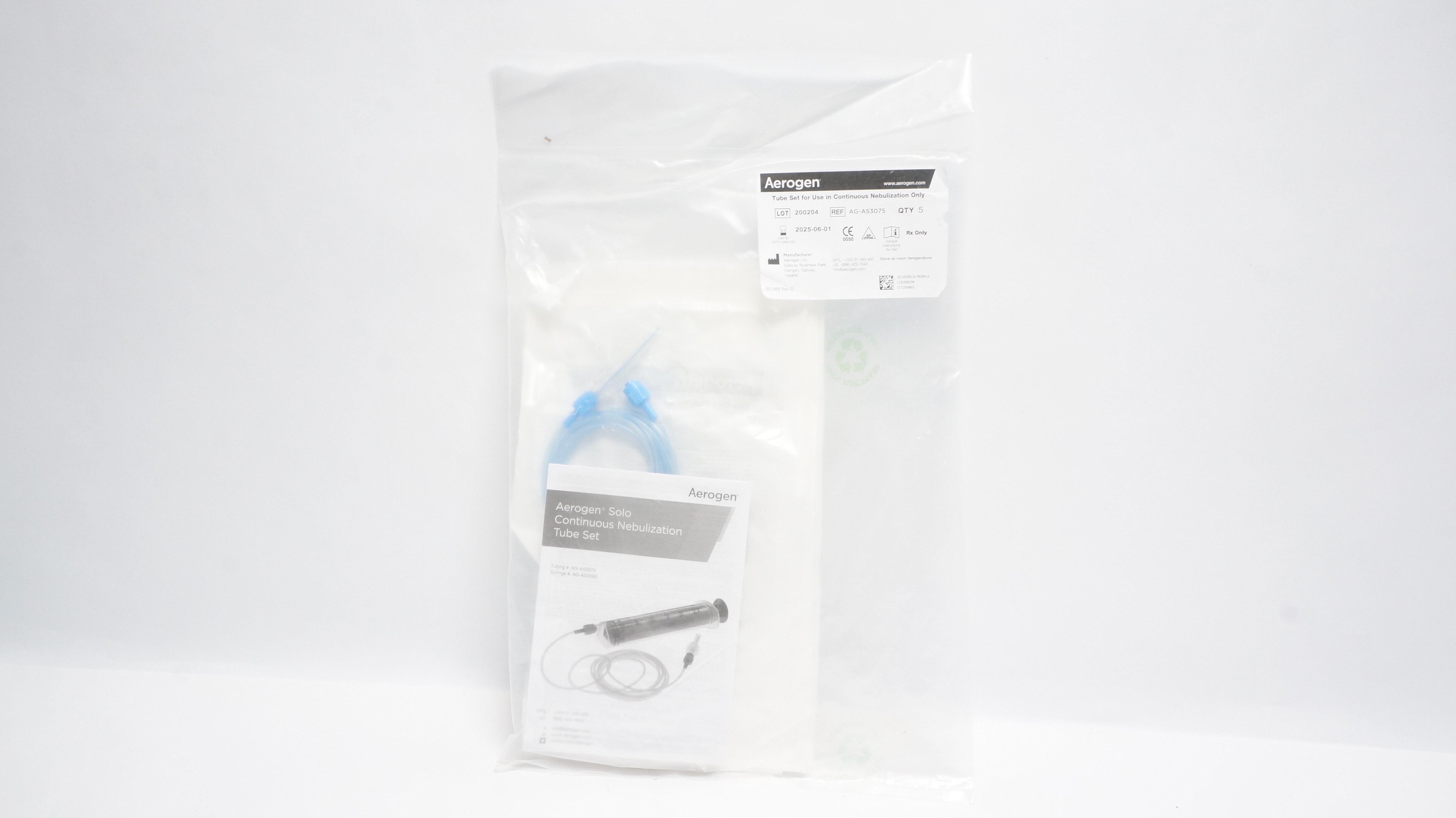 Aerogen AG-AS3075 Tube Set for Use in Continuous Nebulization (x) - Pack of 5