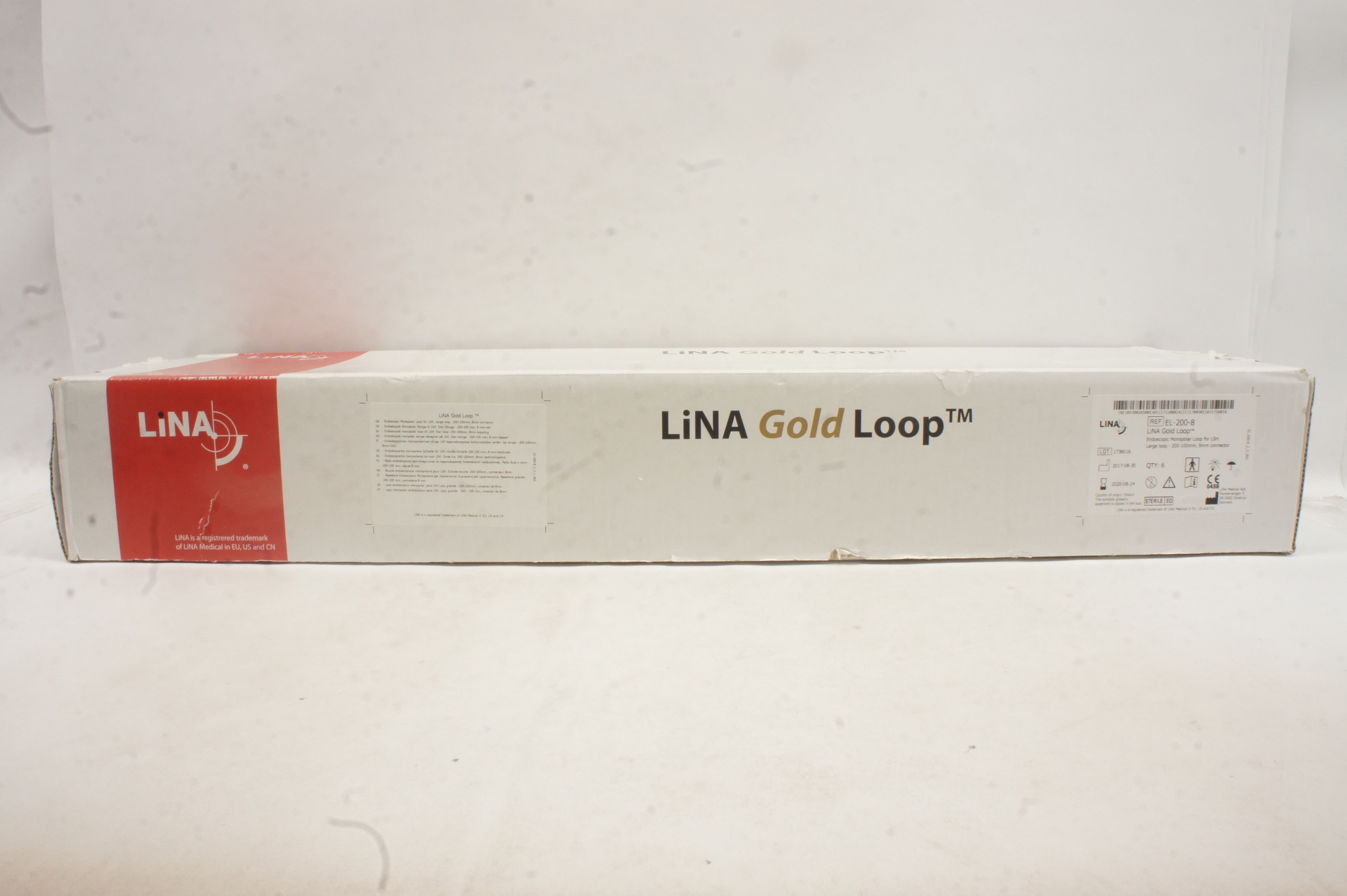 Line Medical EL-200-8 Lina Gold Loop Endoscopic Monopolar Loop For LSH- Box of 6
