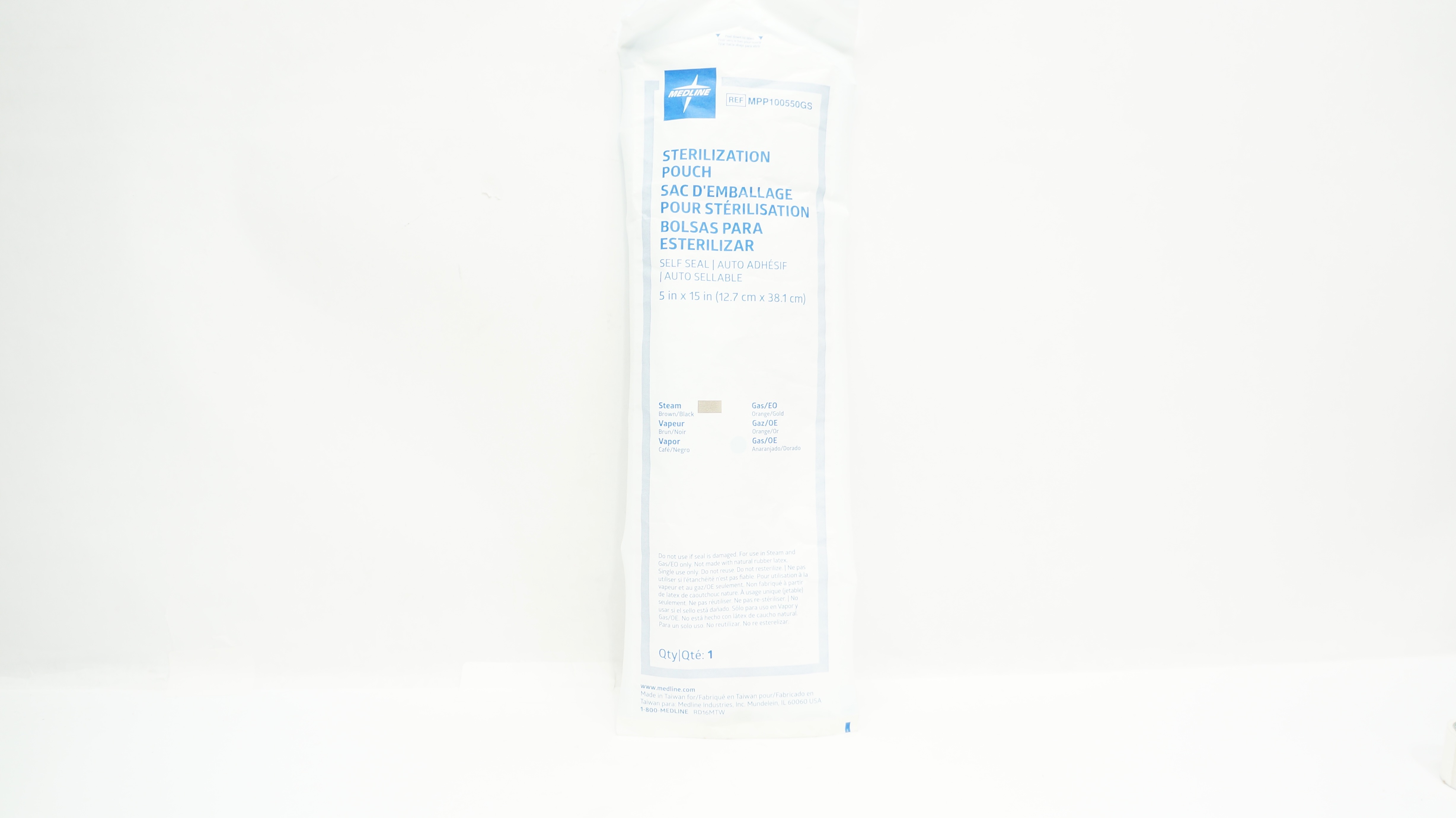 Medline MPP100550GS Sterilization Pouch Self Seal 5inch x 15inch (x)