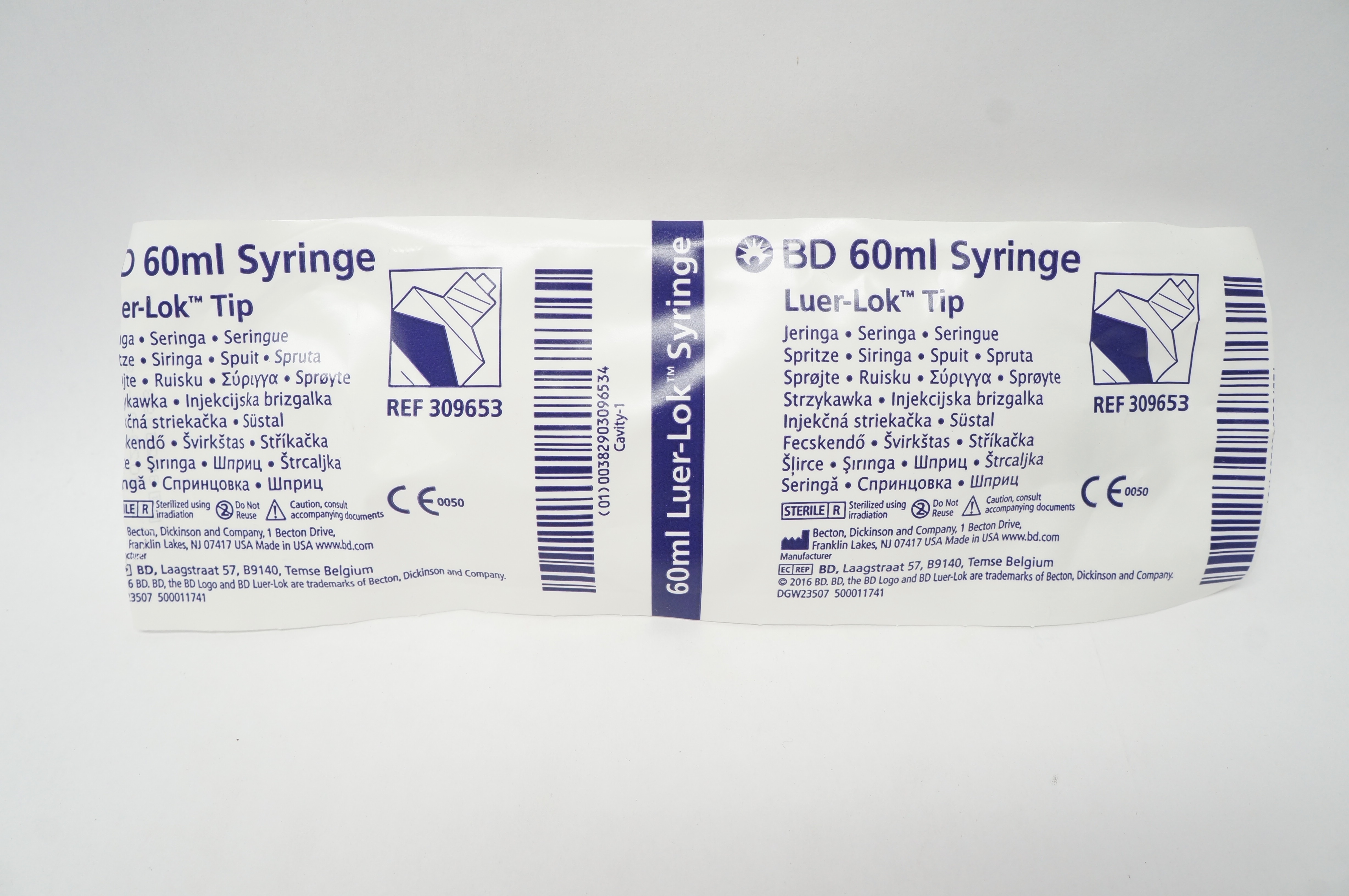 BD 309653 Syringe, Luer-Lok Tip, 60ml