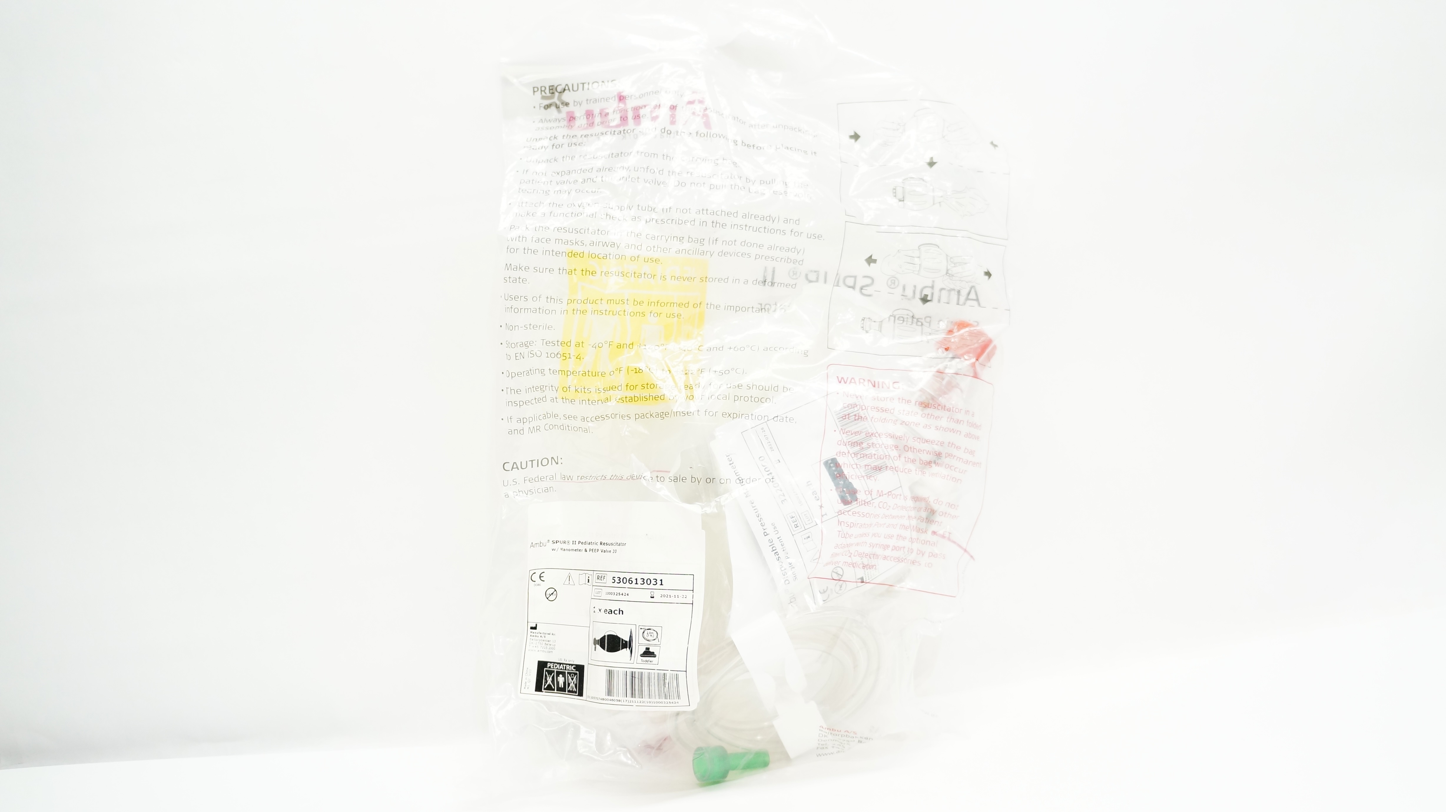 AMBU 530613031 SPUR II Pediatric Resuscitator w/Manometer & PEEP Valve 20 (x)