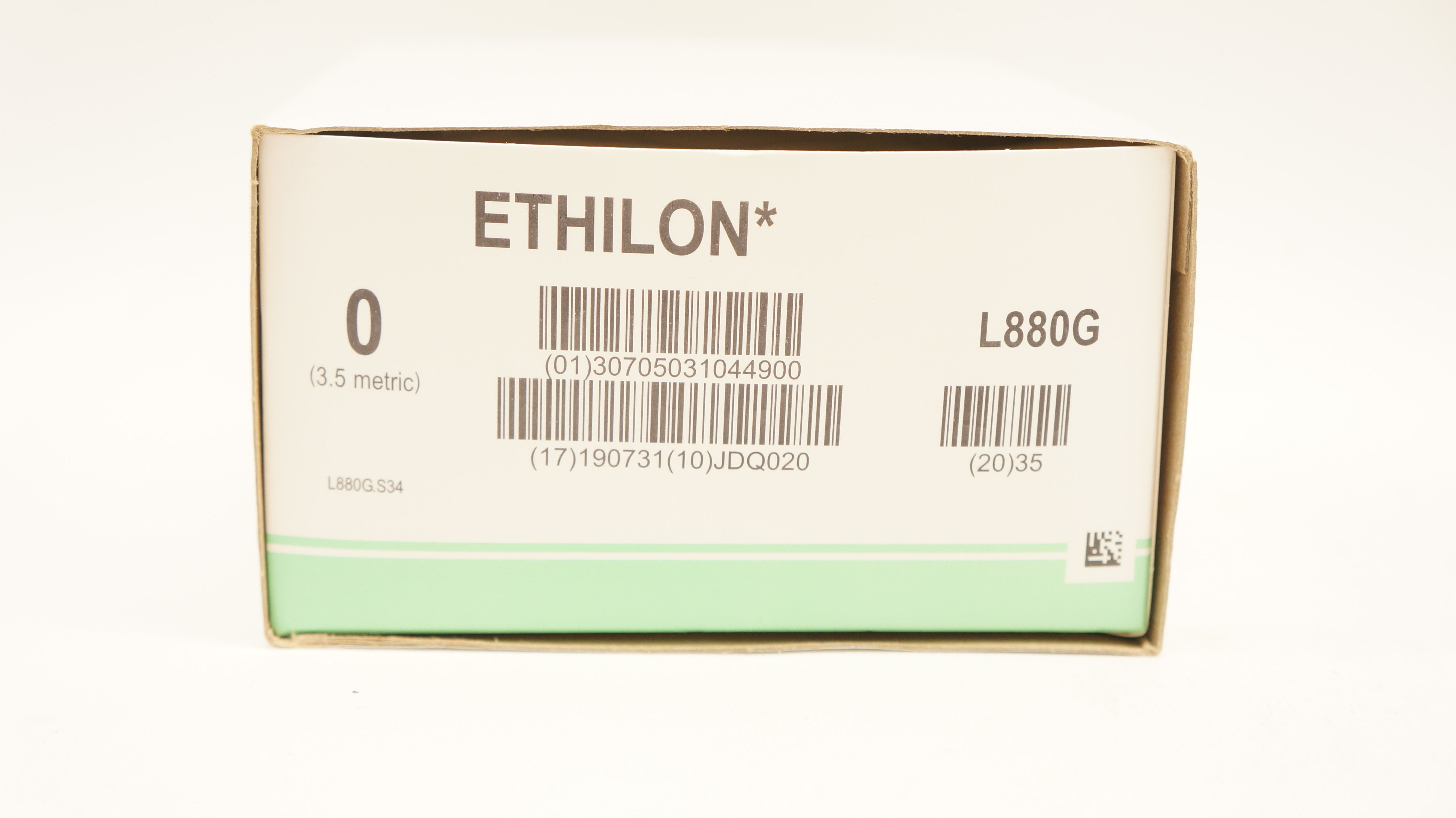 Ethicon L880G 0 Ethilon Black Monofilament TP-1 65mm 1/2c Taper 96in-Box of12(x)