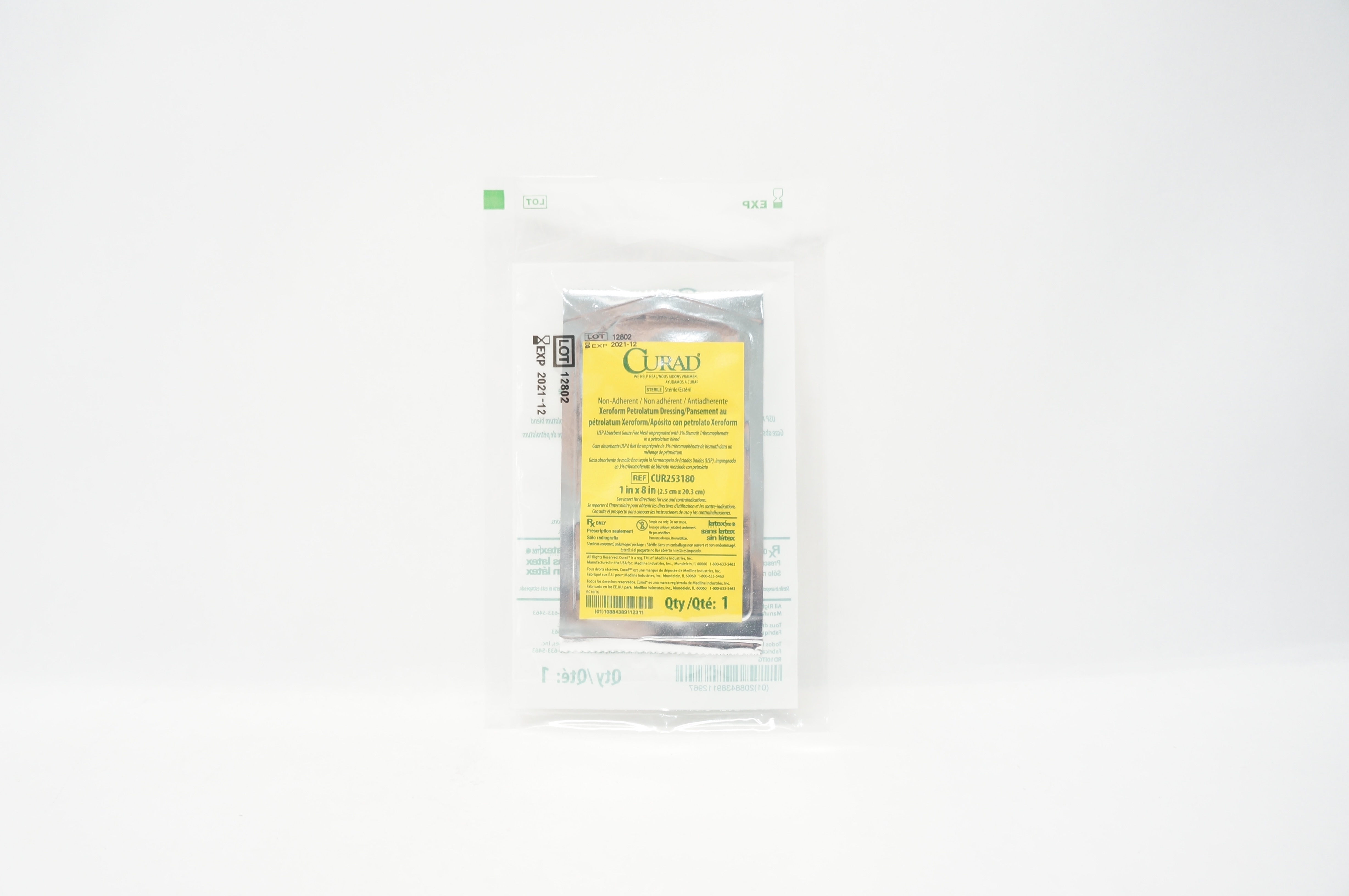 Medline CUR253180 Curad Xeroform Petrolatum Dressing 1 x 8inch (x)