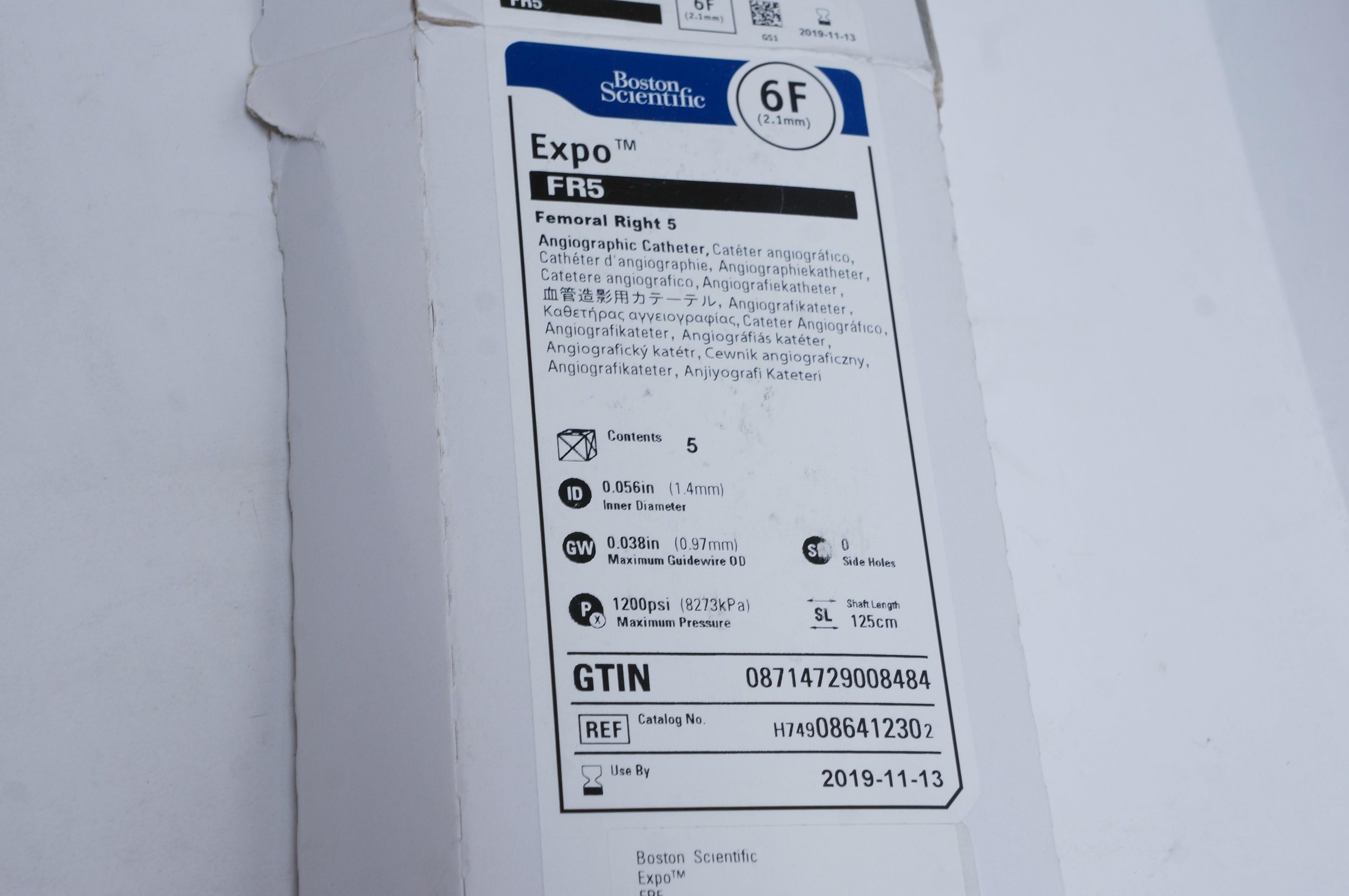 Boston Scientific 08641230 Expo FR5 Femoral Right 5, 6F (x) - Box of 5
