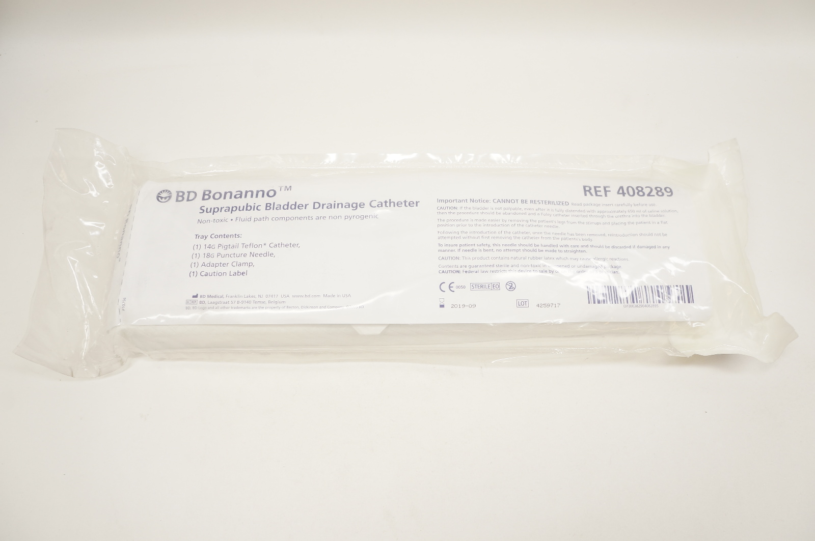 BD 408289 Bonanno Suprapubic Bladder Drainage Cath. 14G (x)