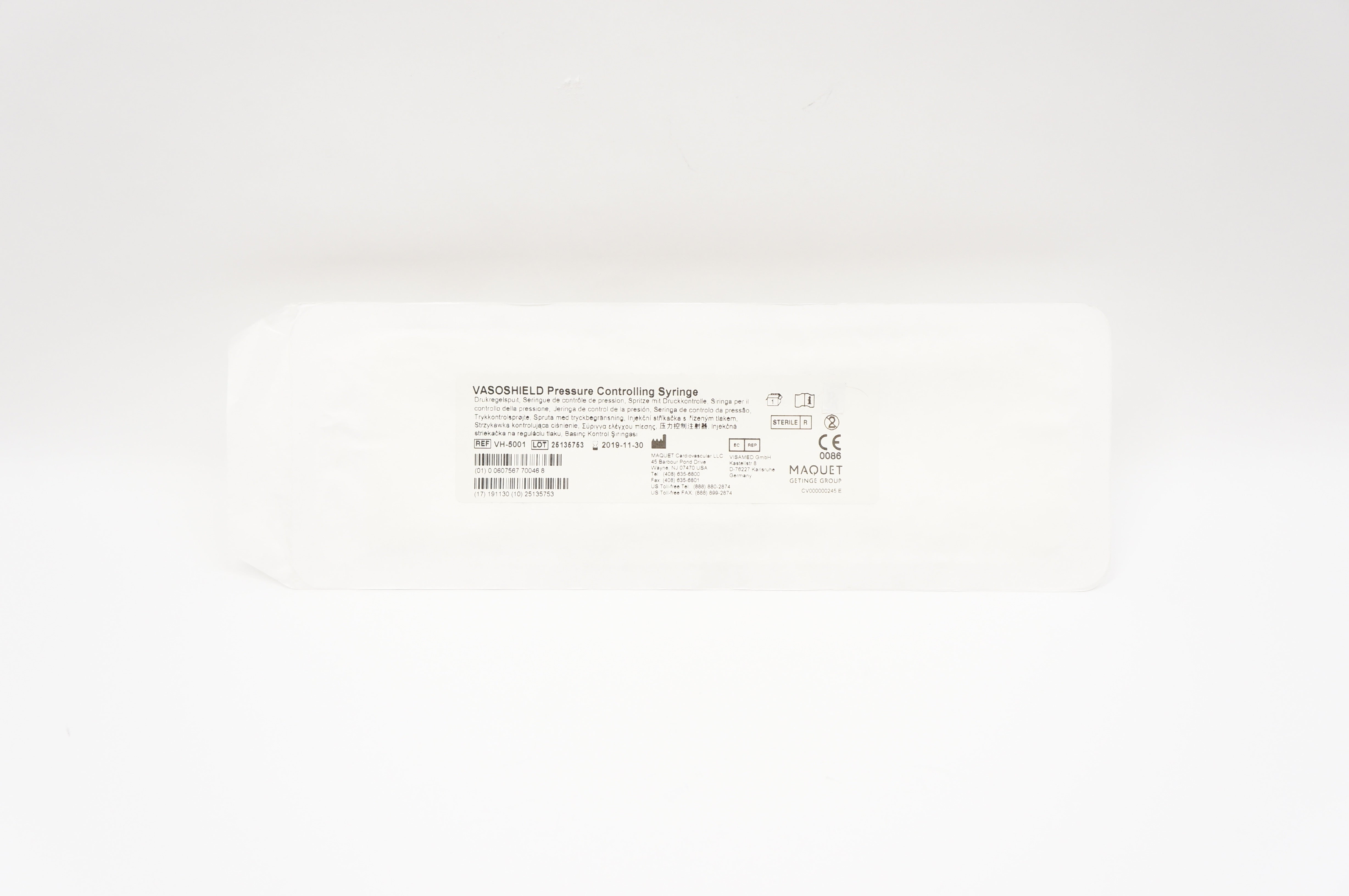Maquet VH-5001 Vasoshield Pressure Controlling Syringe (x)