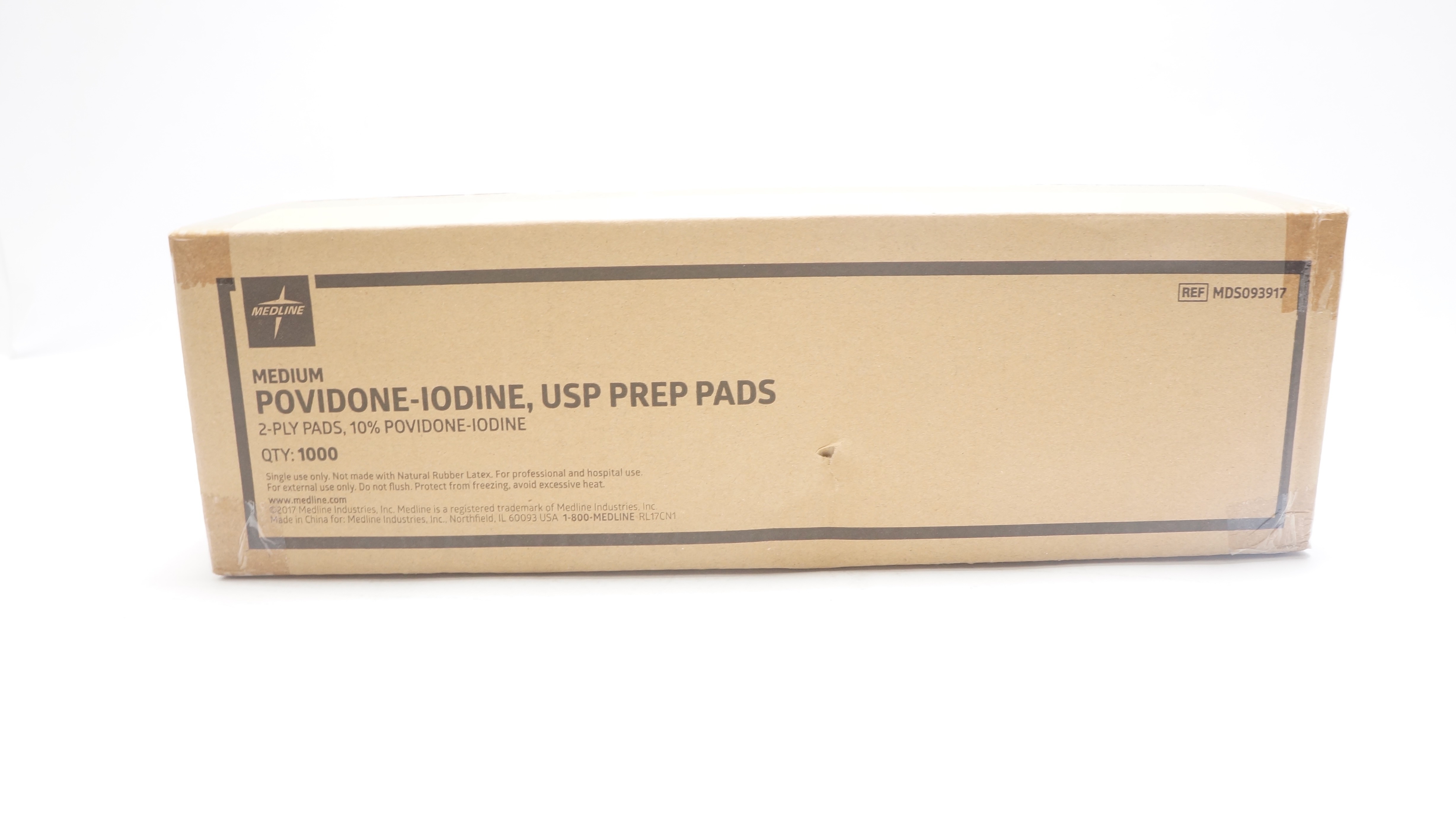 Medline MDS093917 Povidone-Iodine, USP Prep Pads, Medium, 2-Ply (x)- Box of 1000