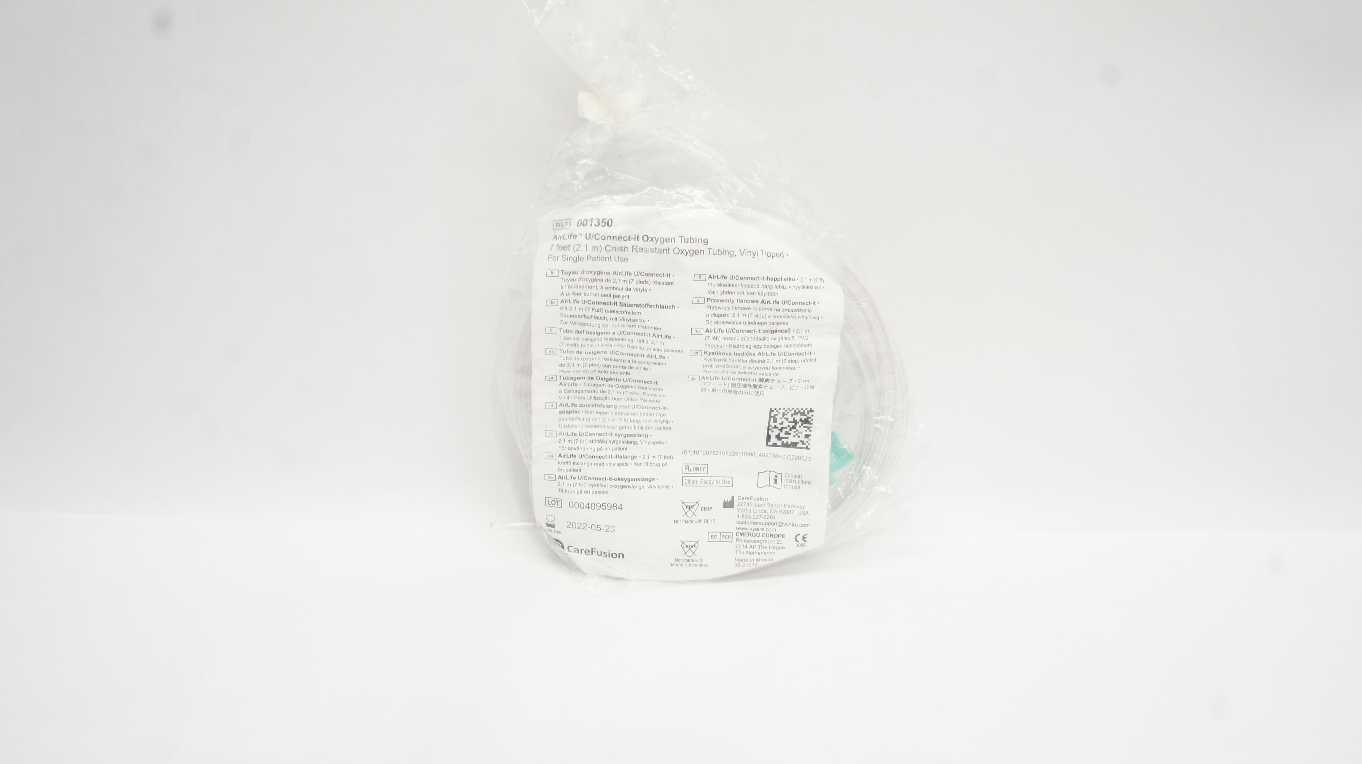 CareFusion 001350 AirLife U/Connect-it Crush Resistant Oxygen Tubing 7ft. (x)