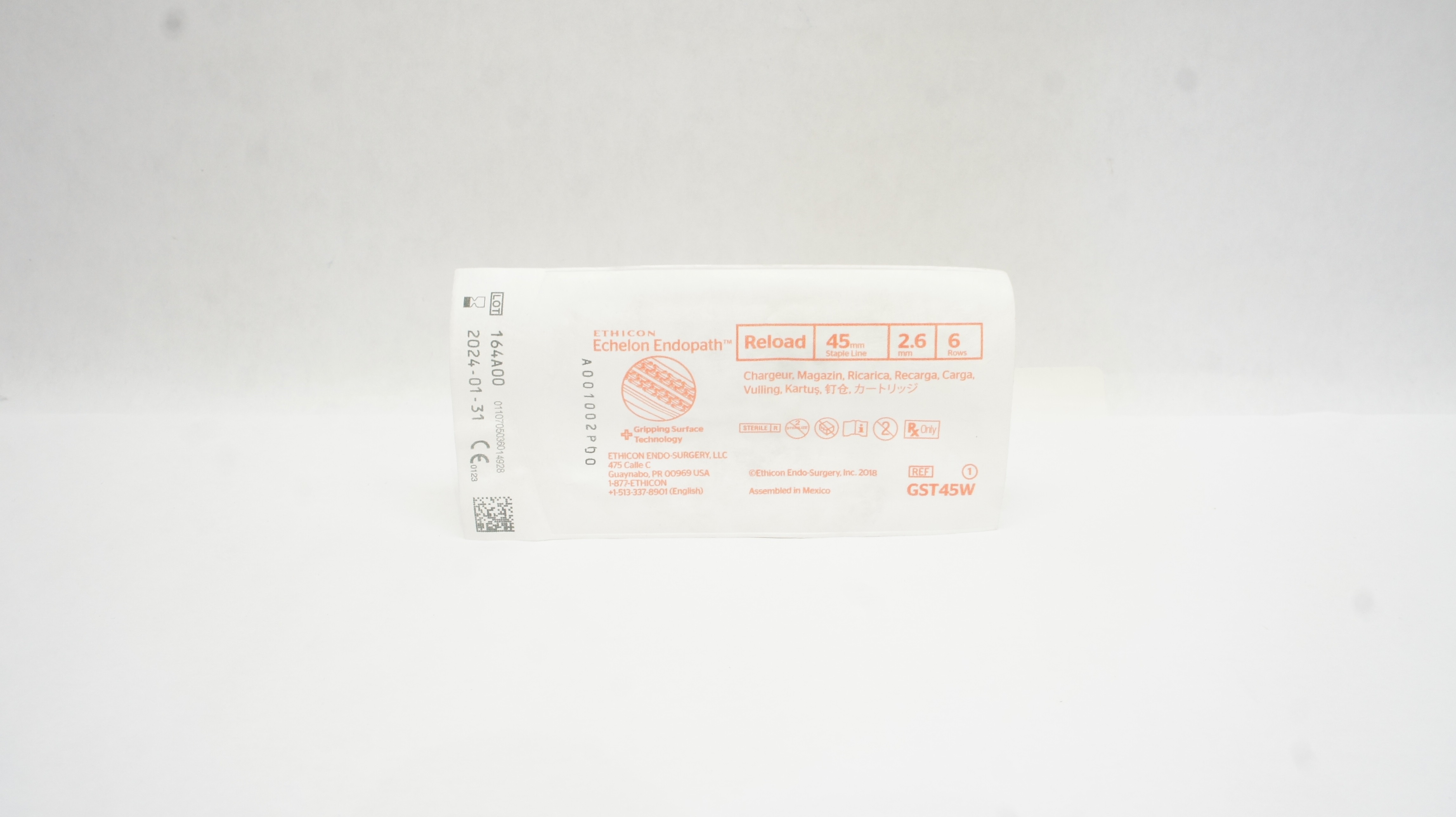 Ethicon GST45W Echelon Endopath Reload 45mm x 2.6mm, 6 Rows