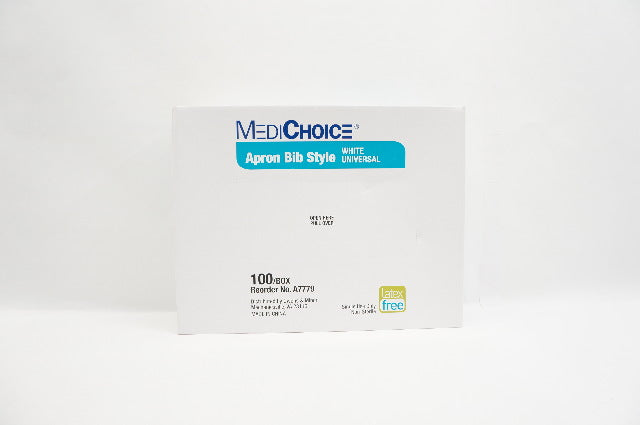 MediChoice A7779 Apron Bib Style White Universal - Box of 100