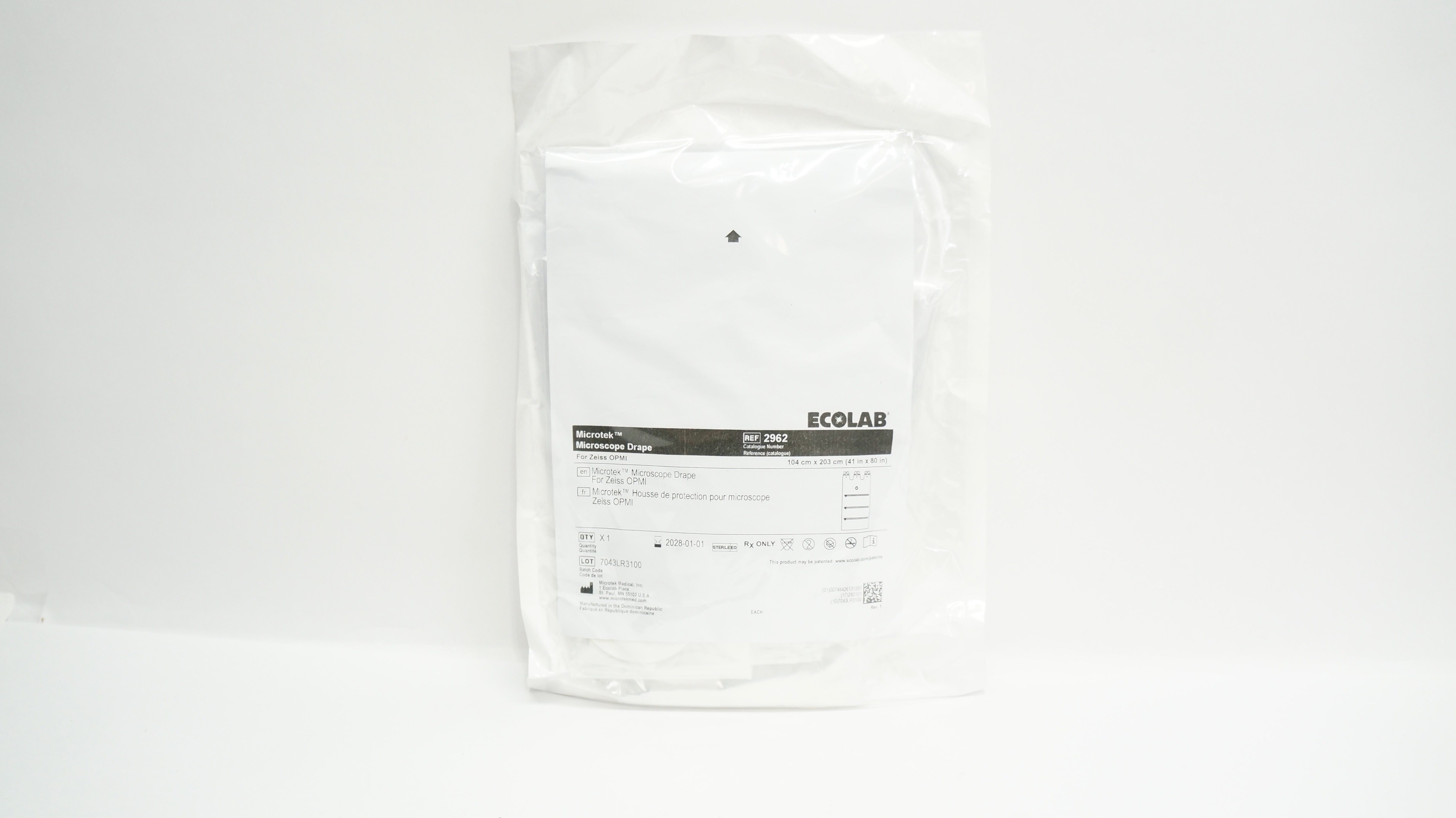 Microtek 2962 Ecolab Microscope Drape For Zeiss OPMI 41inch x 80inch